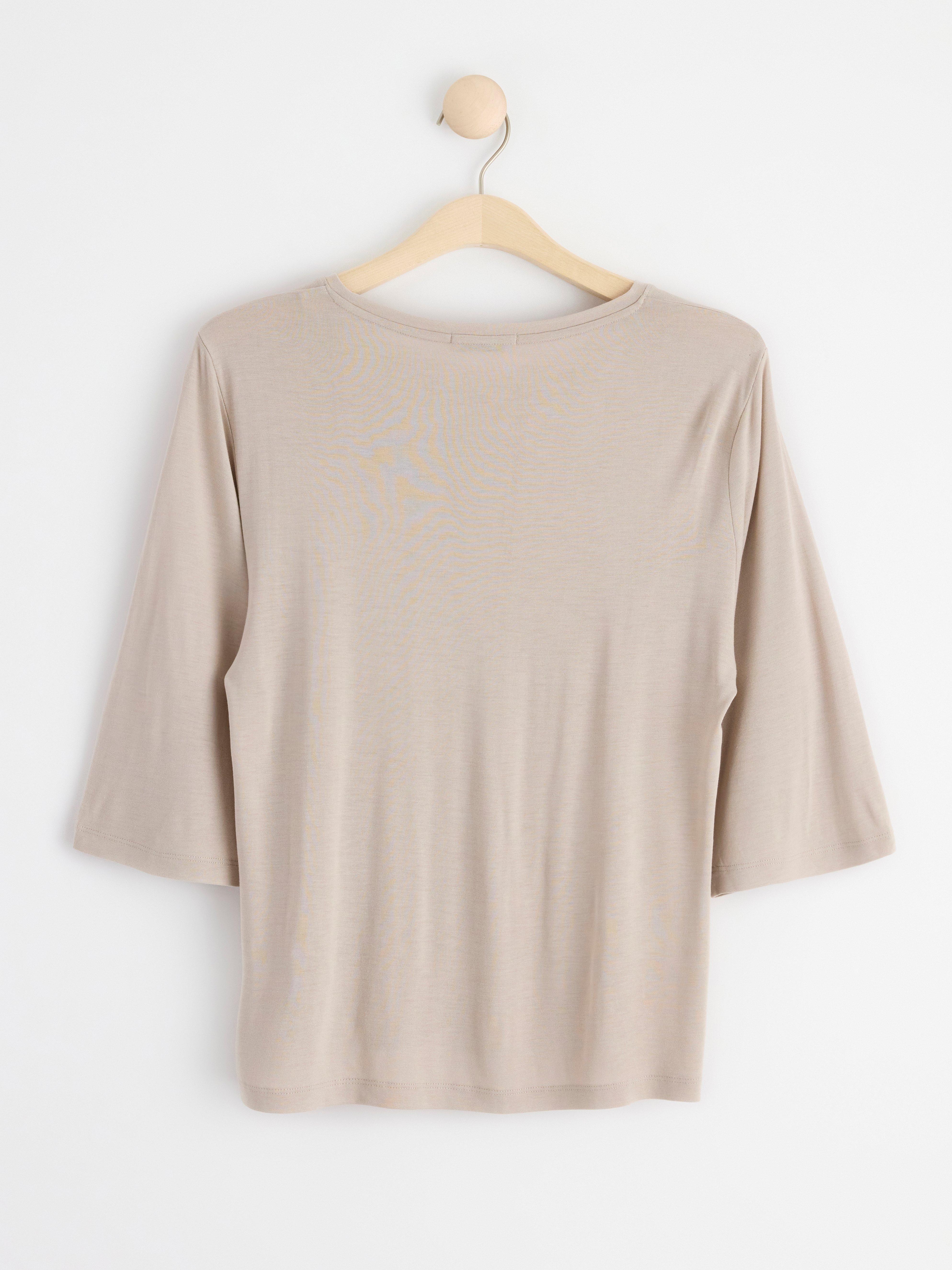 Three quarter sleeve top Light Beige
