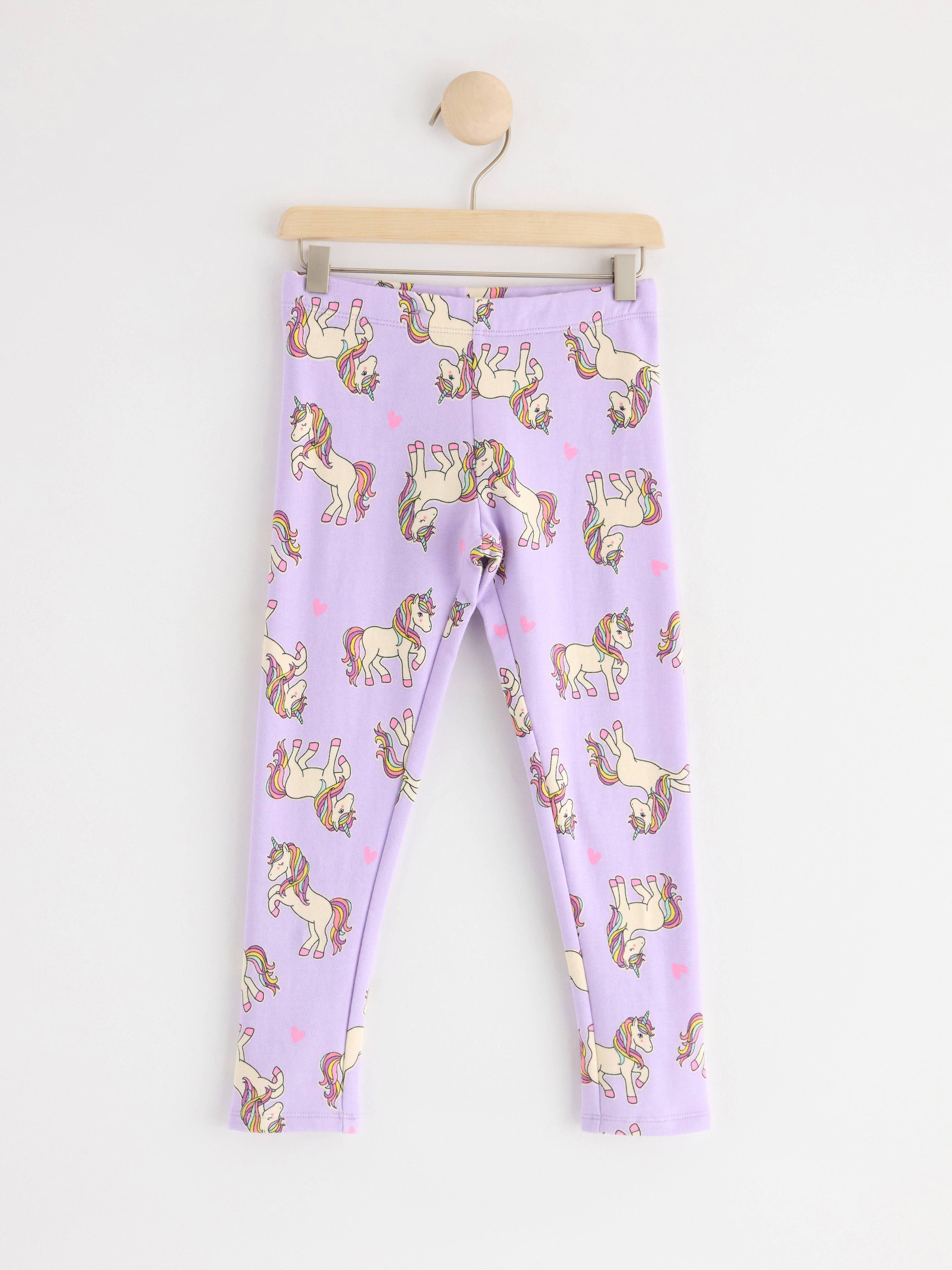 Leggings with unicorns Light Lilac