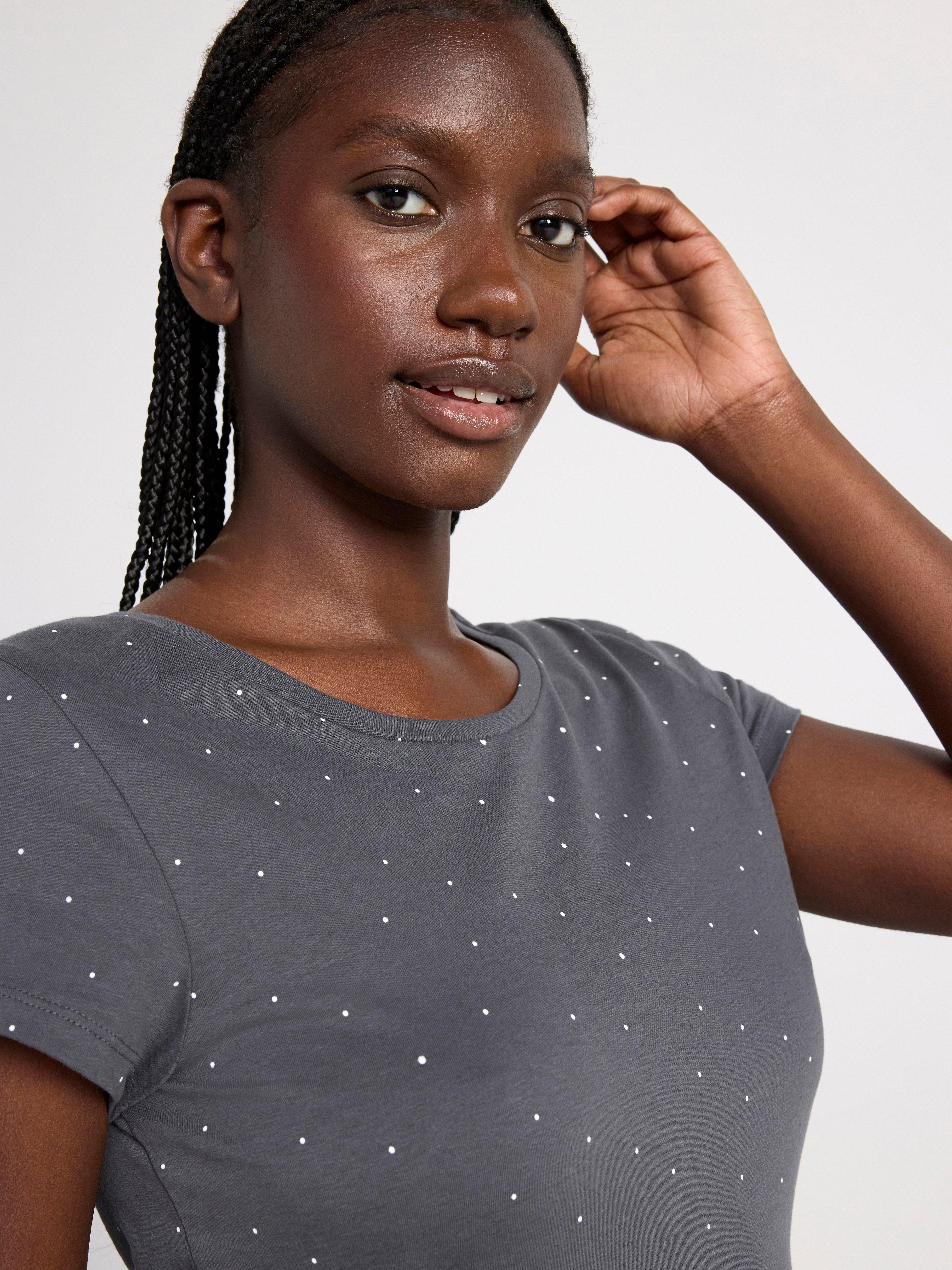 Night dress with dots Dark Grey