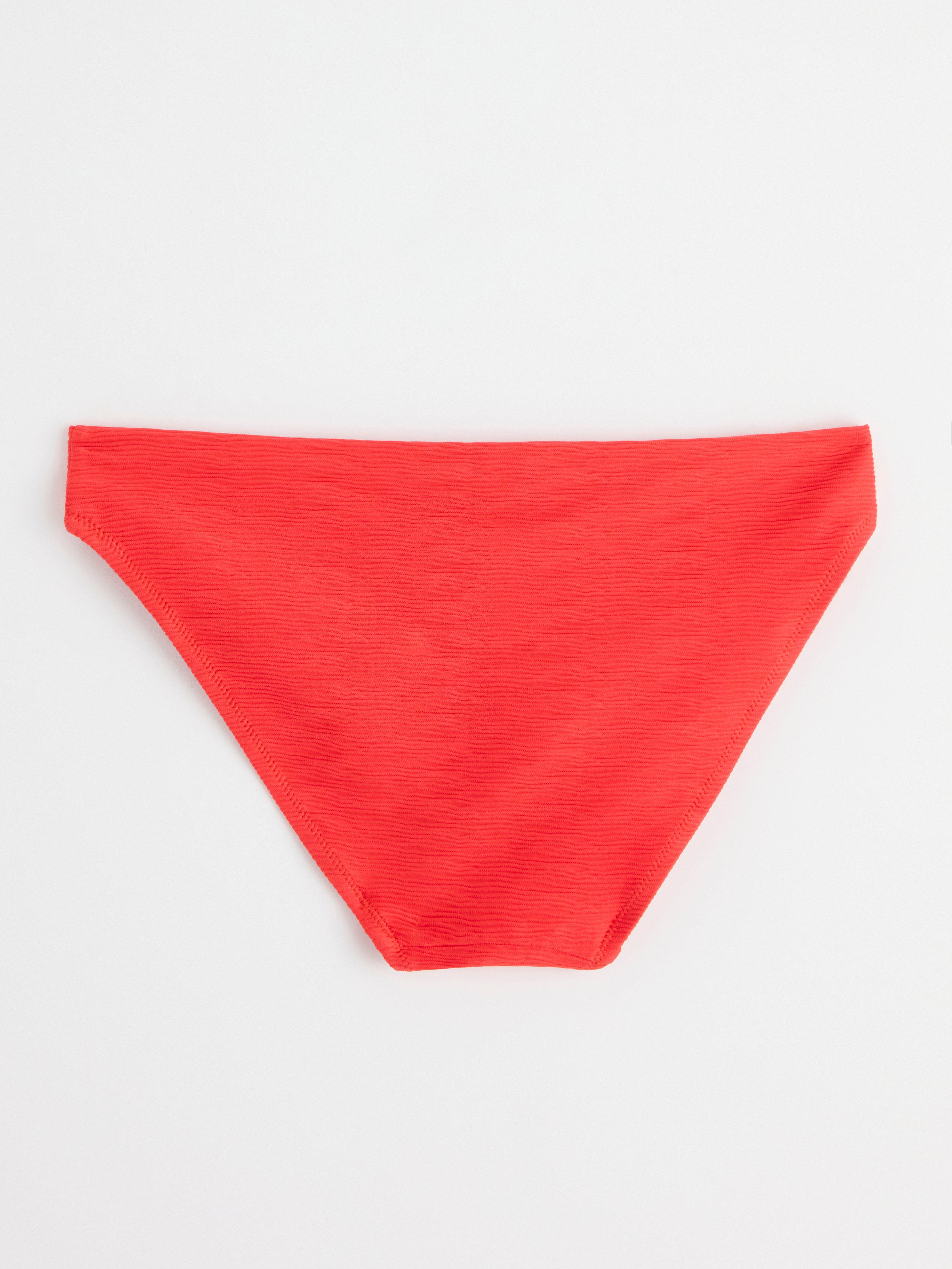 Regular waist bikini bottom Light red