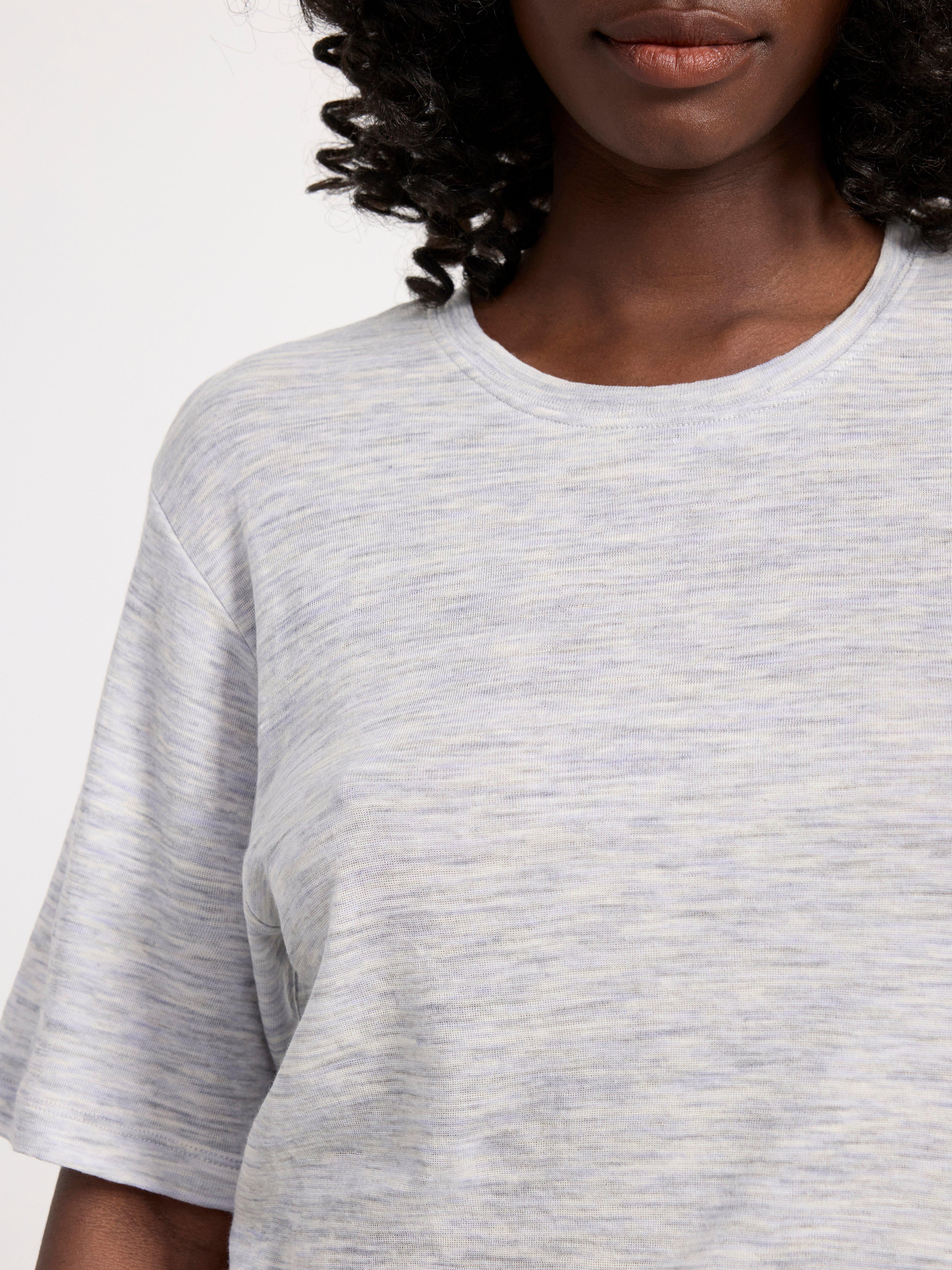 T-shirt in merino wool Light Grey Melange