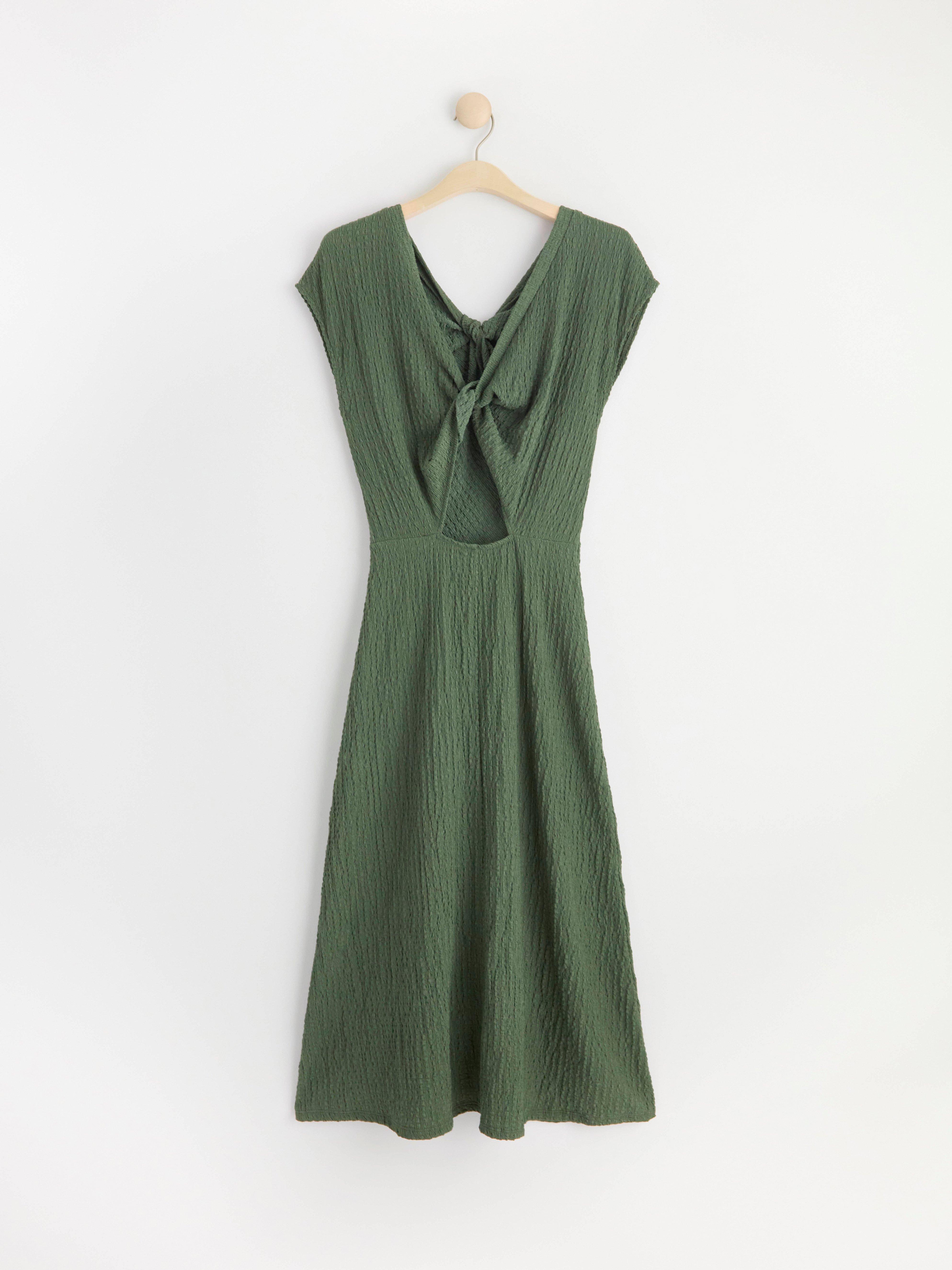 Sleeveless dress with knot-detail Dark Dusty Green