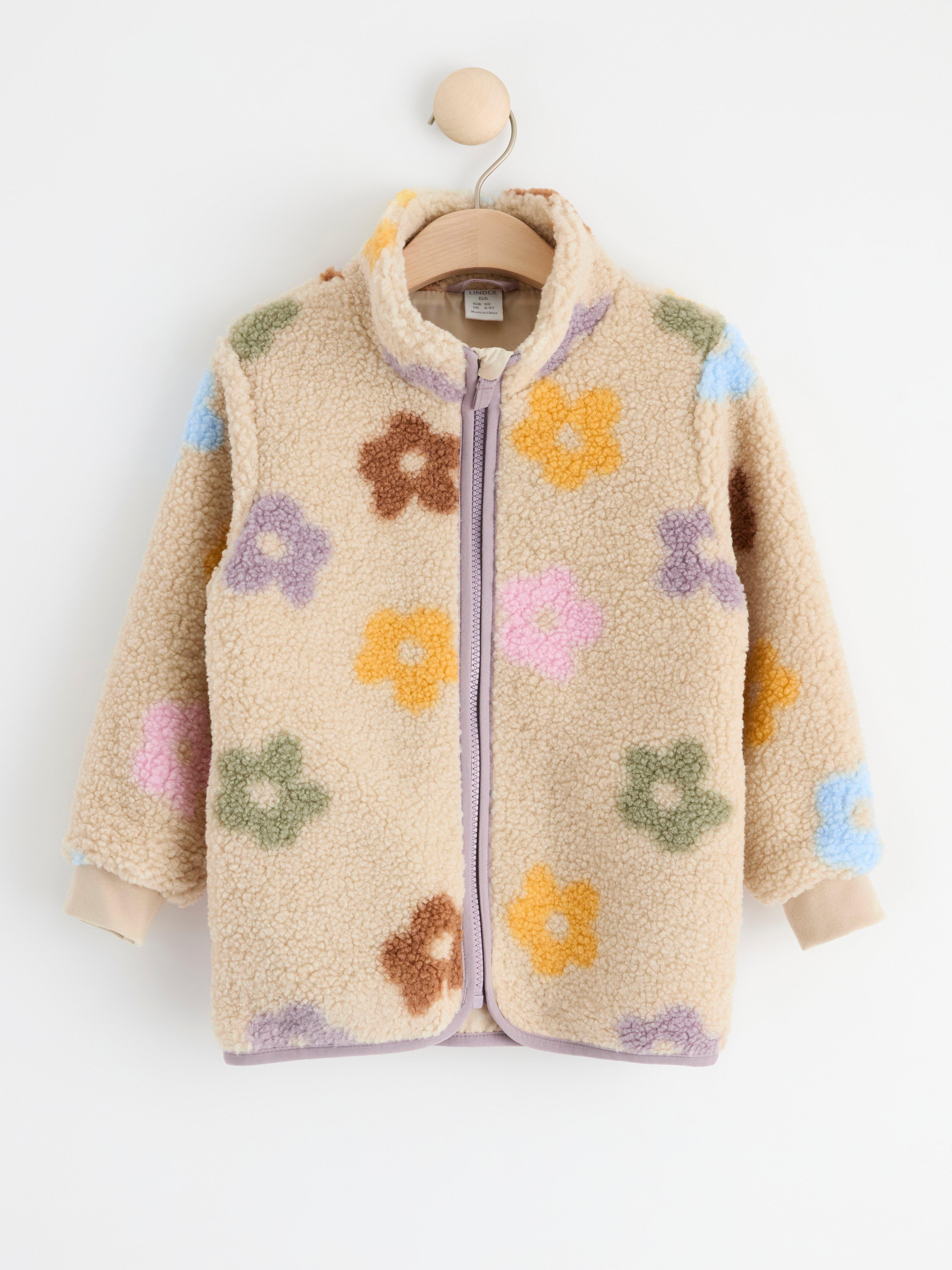 Pile jacket with pattern Light Dusty Lilac