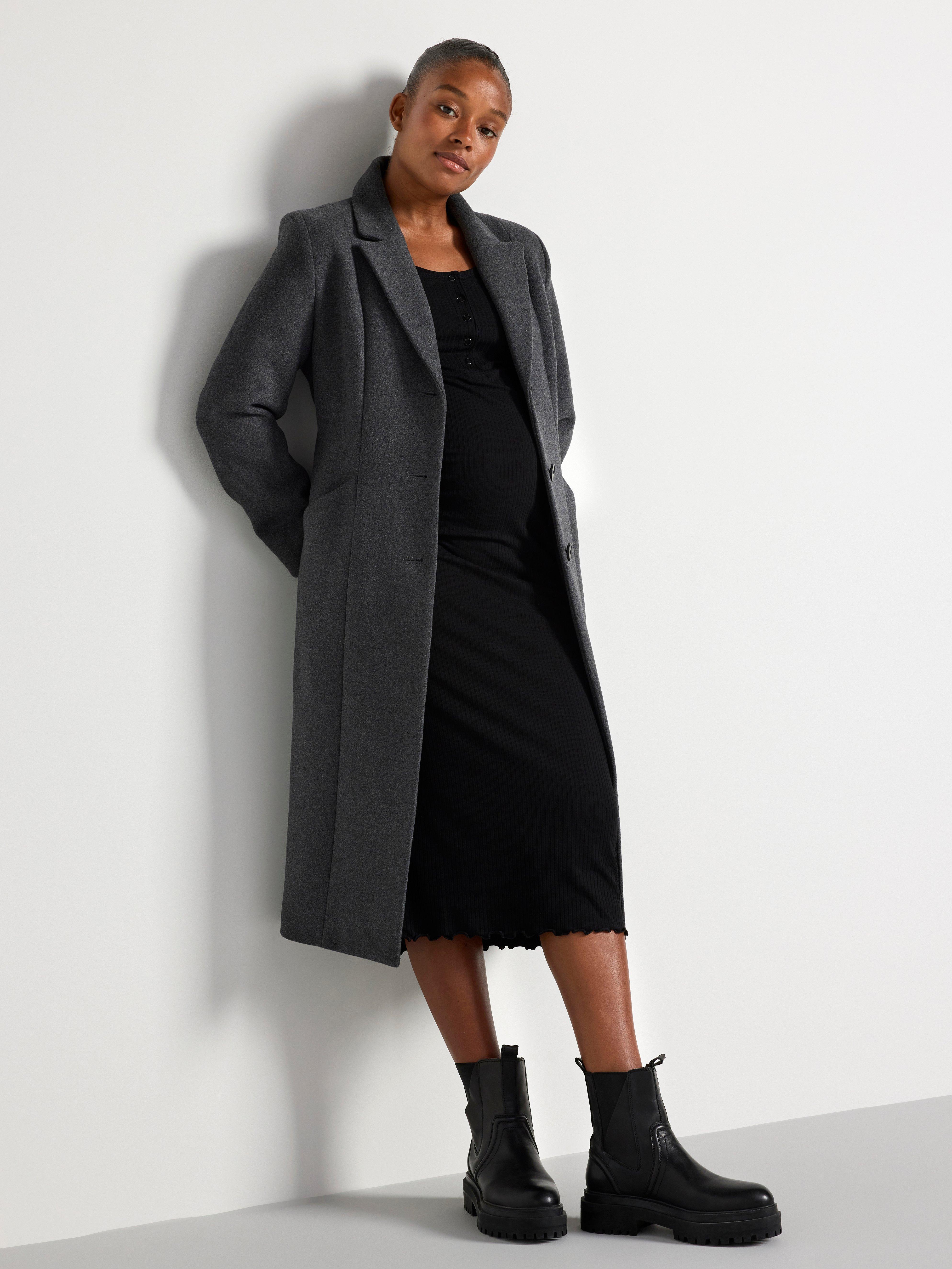 MOM Ribbed long sleeved jersey dress Black