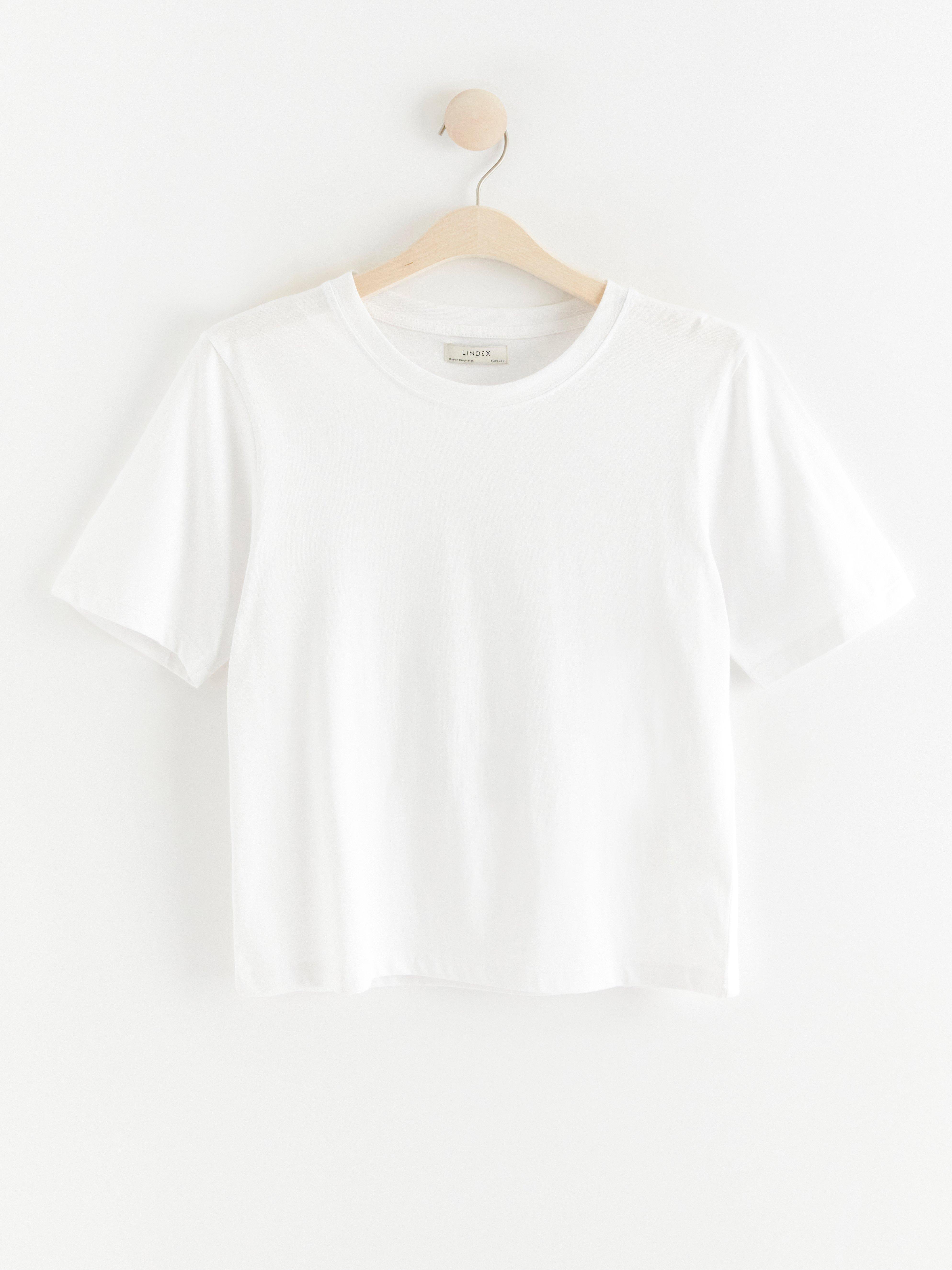 Short sleeve cotton t-shirt White