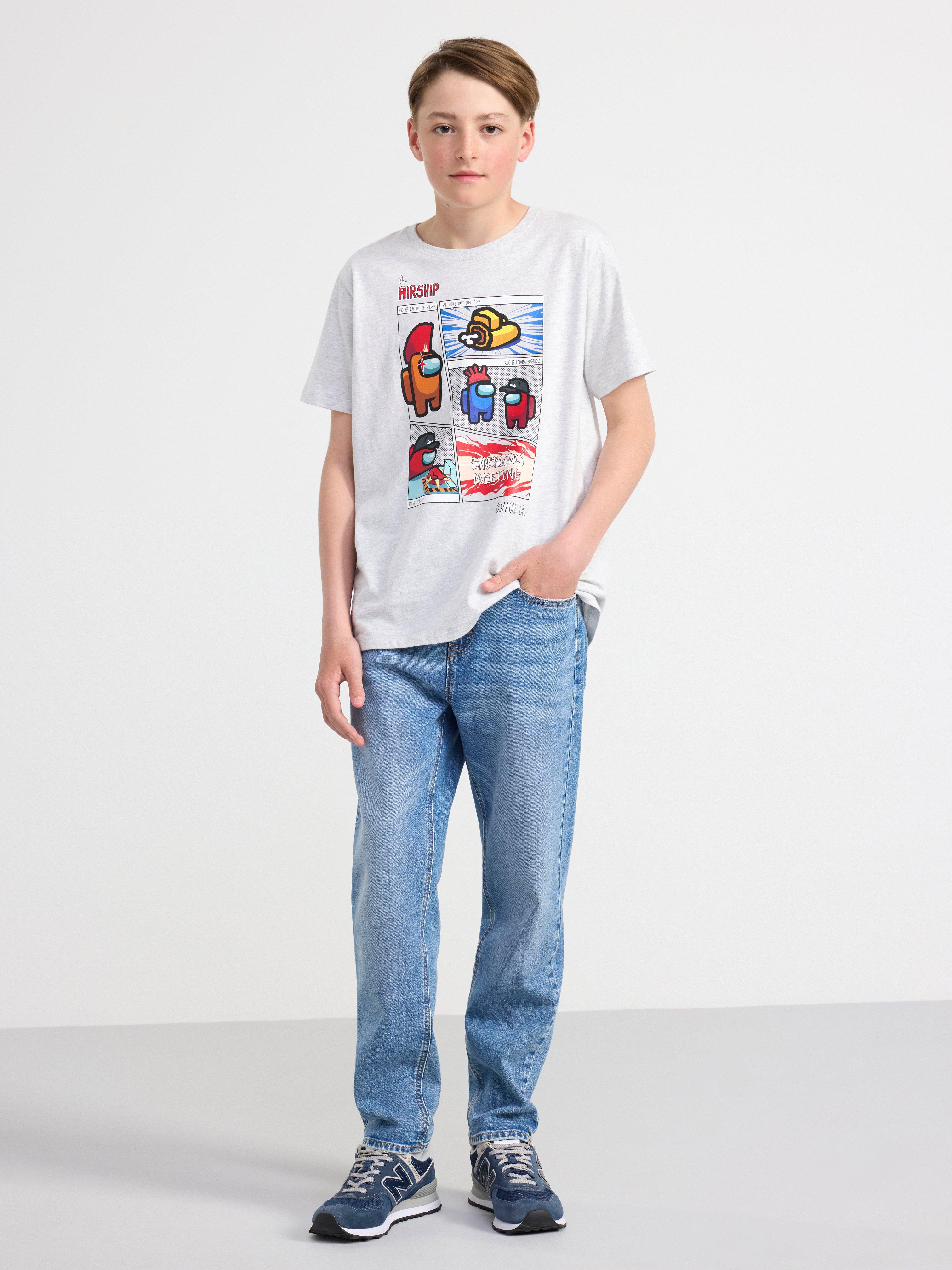 T-shirt with Among Us print Light grey melange