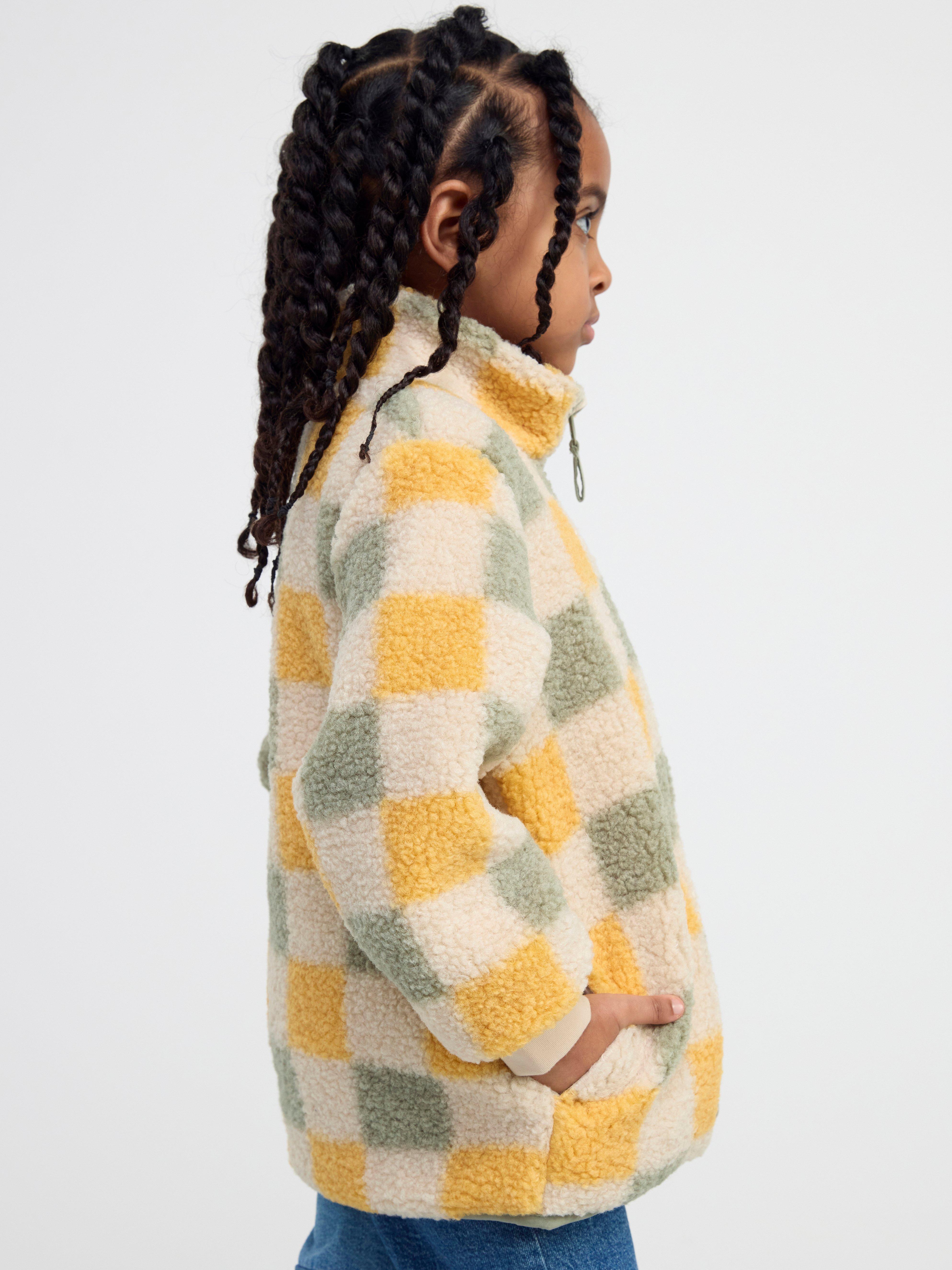 Pile jacket with pattern Light Beige