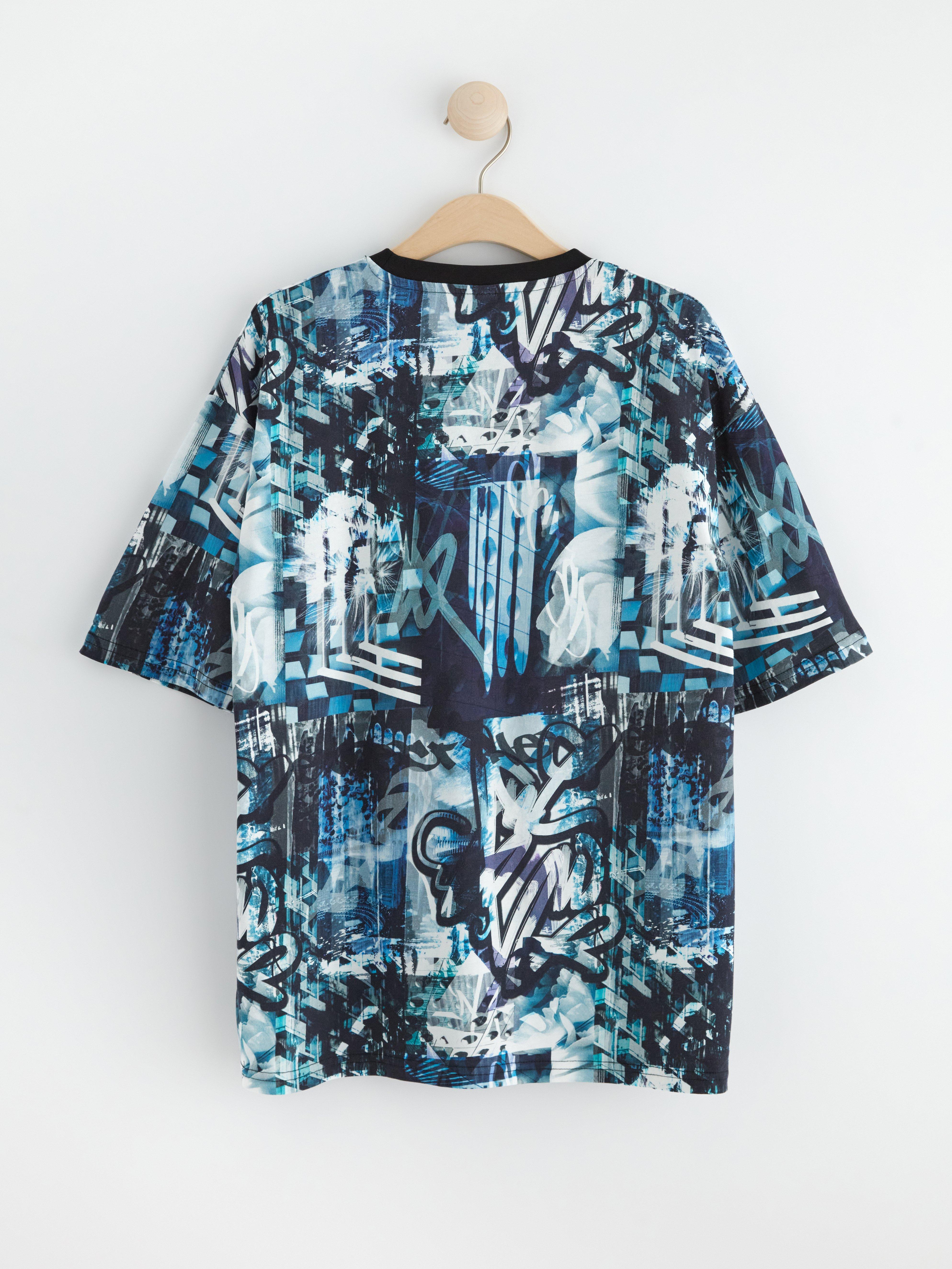 T-shirt with allover print Black