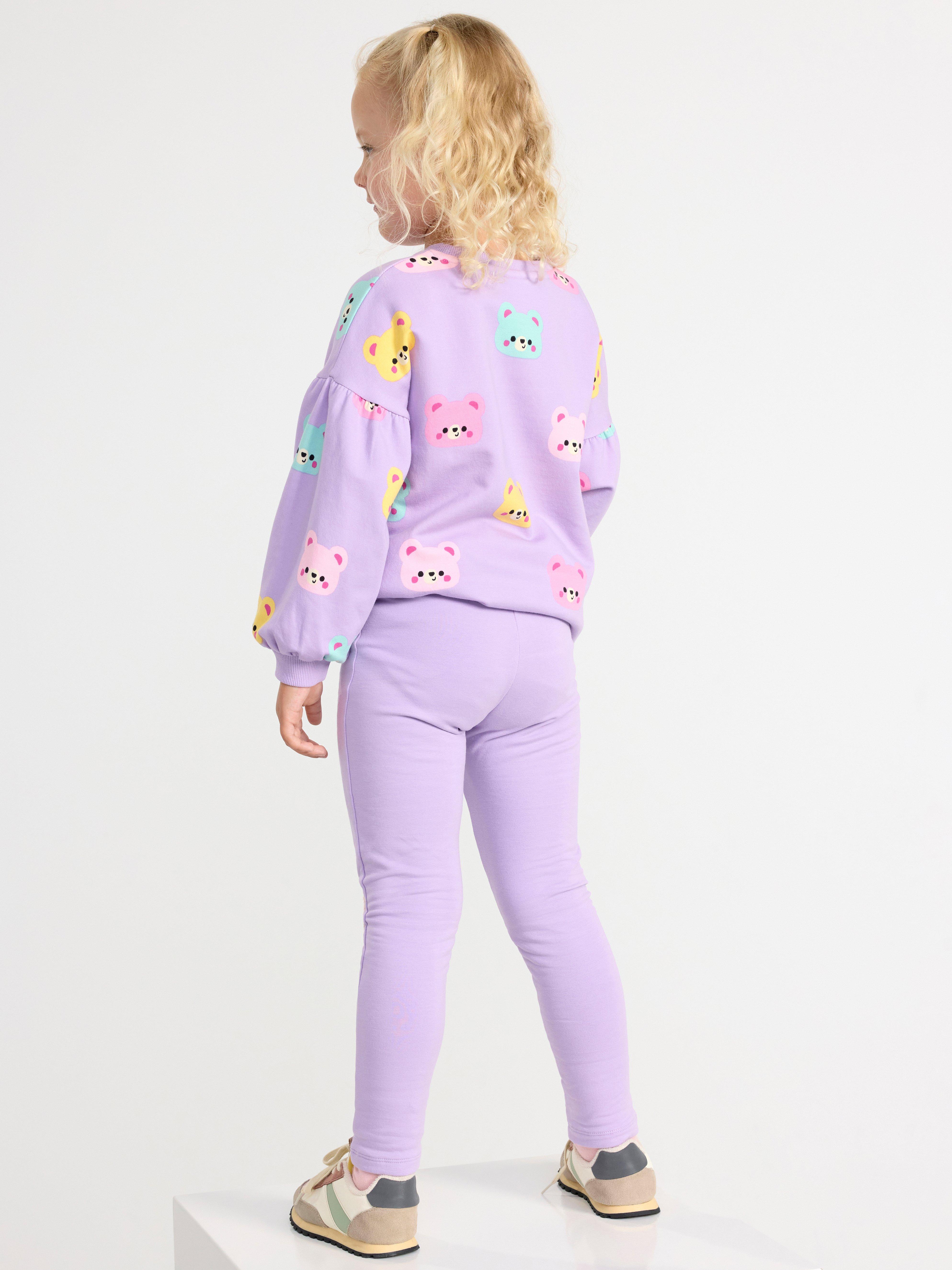 Leggings with applique Light Lilac