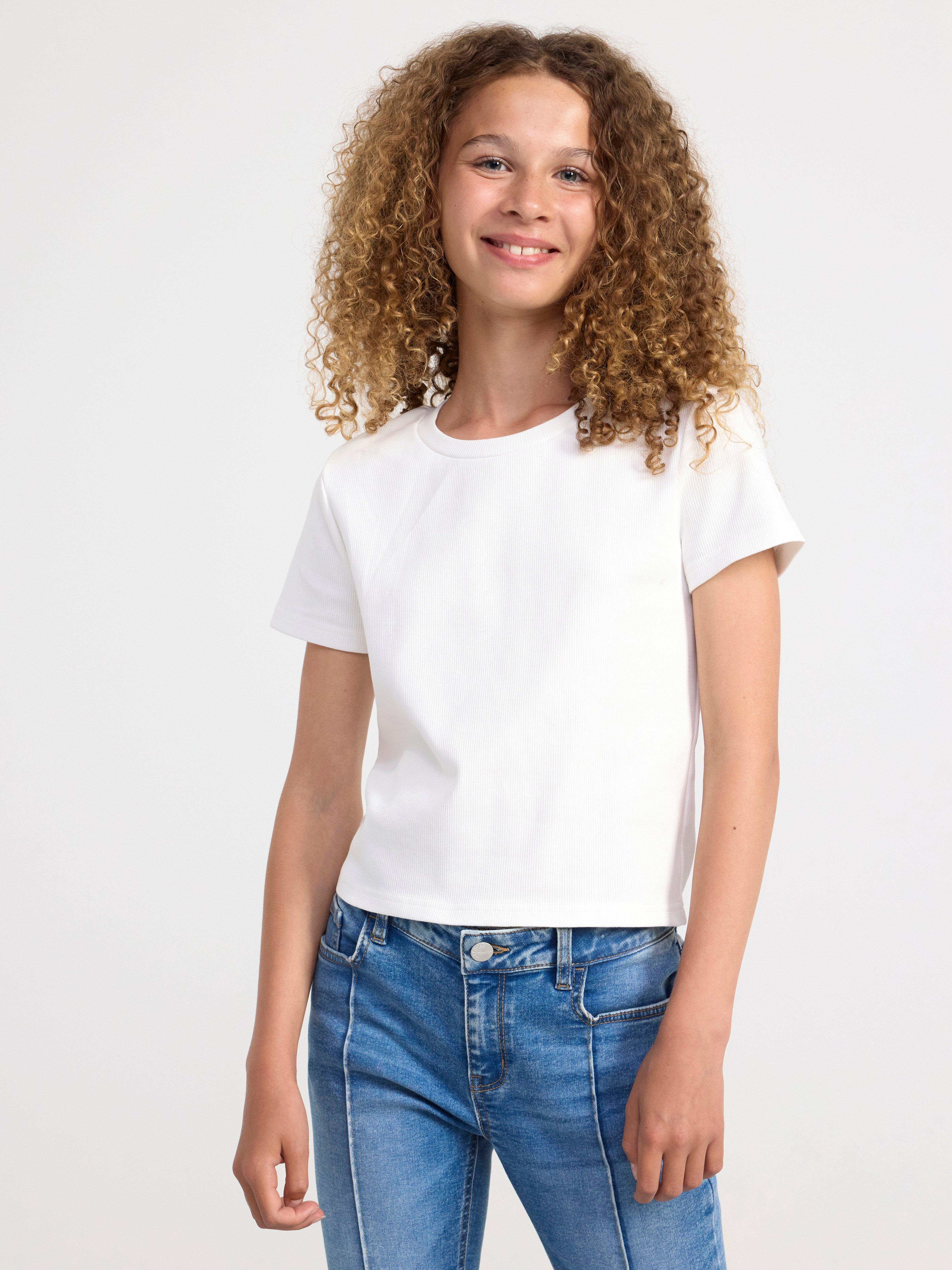 Ribbed cropped top Off White