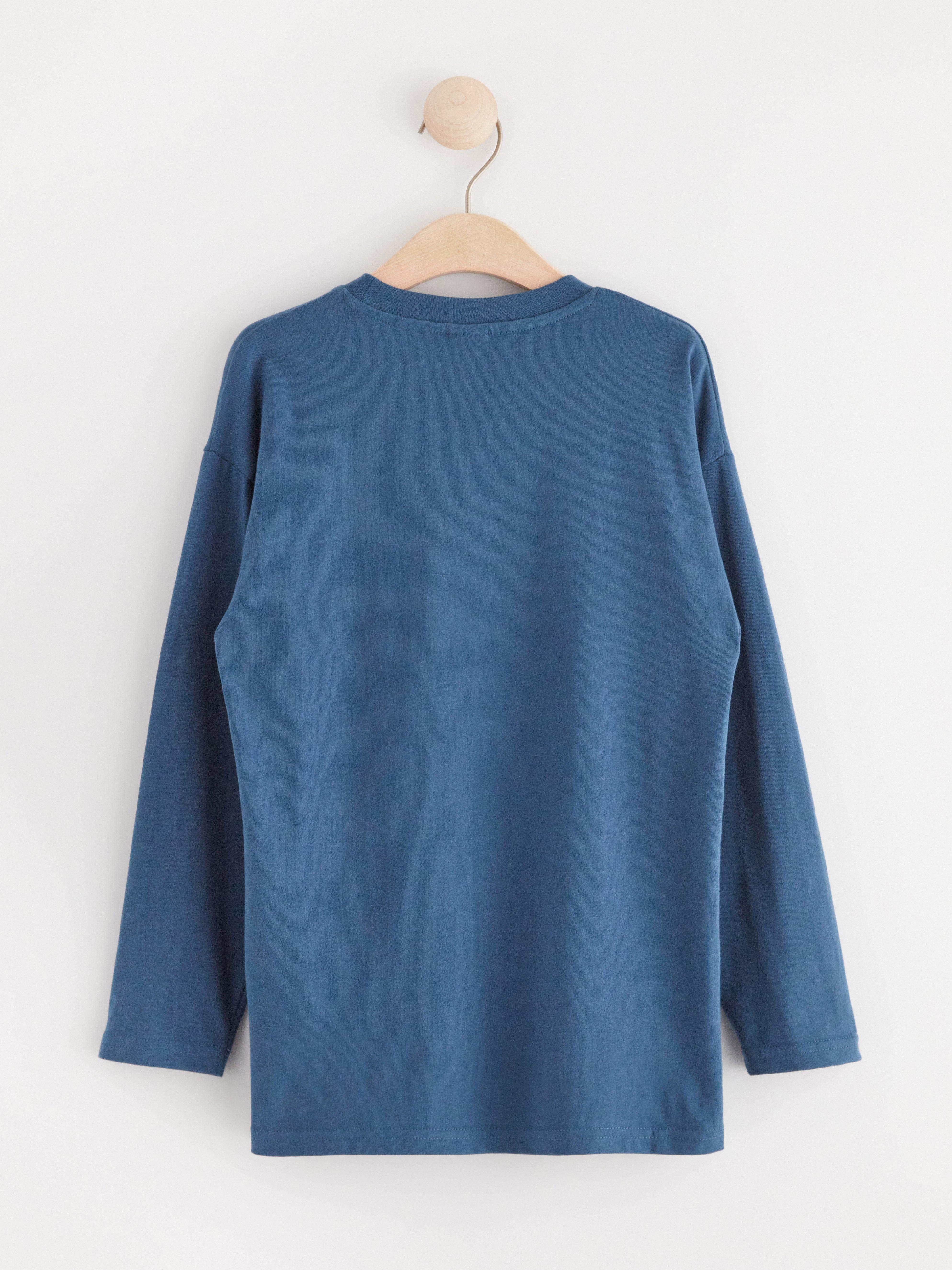 Top with print Dark Dusty Blue