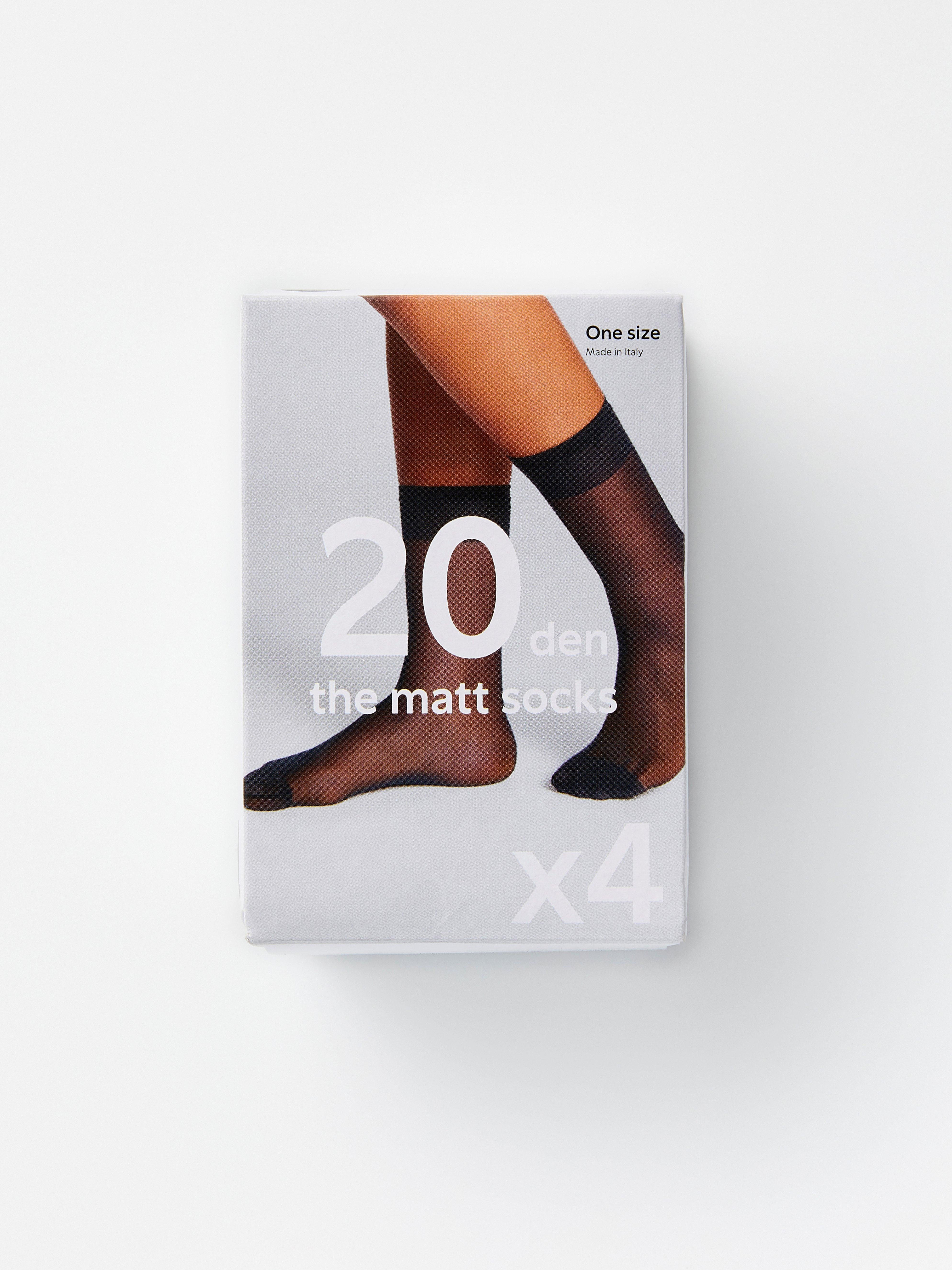 4-pack matt socks 20 denier Black