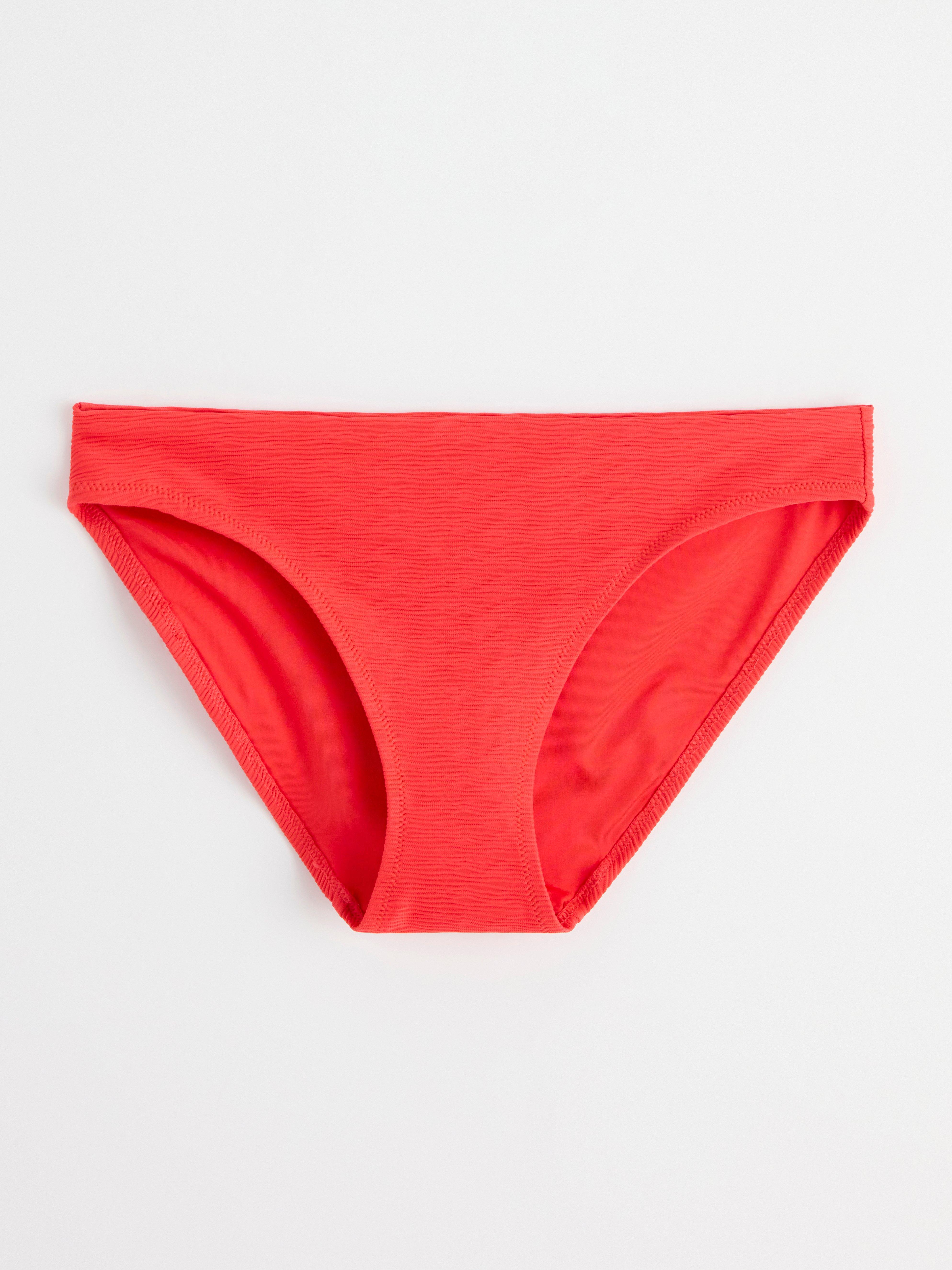 Regular waist bikini bottom Light red