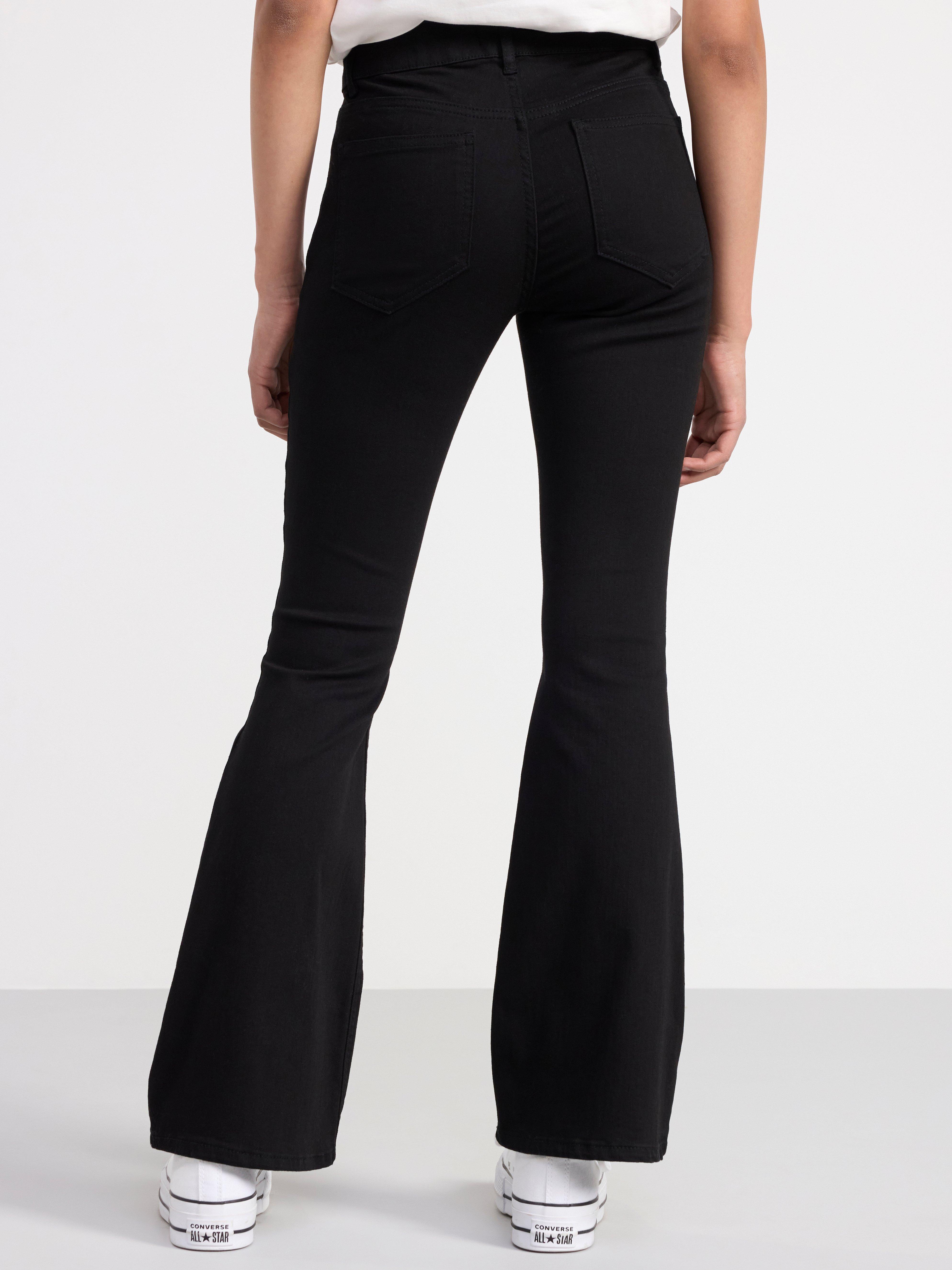 FREJA Flare super stretch regular waist jeans Black