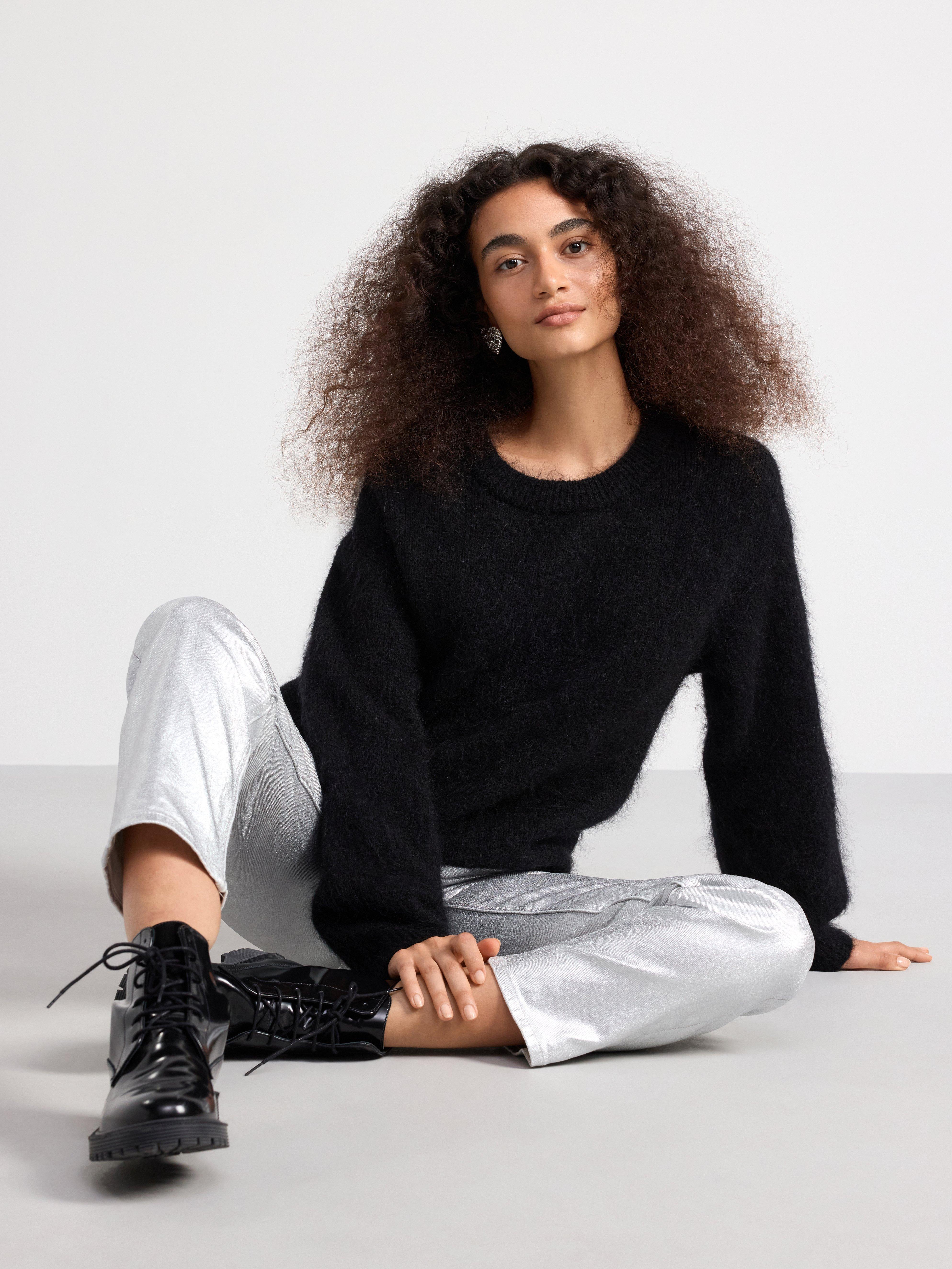 Jeans with silver coating Silver
