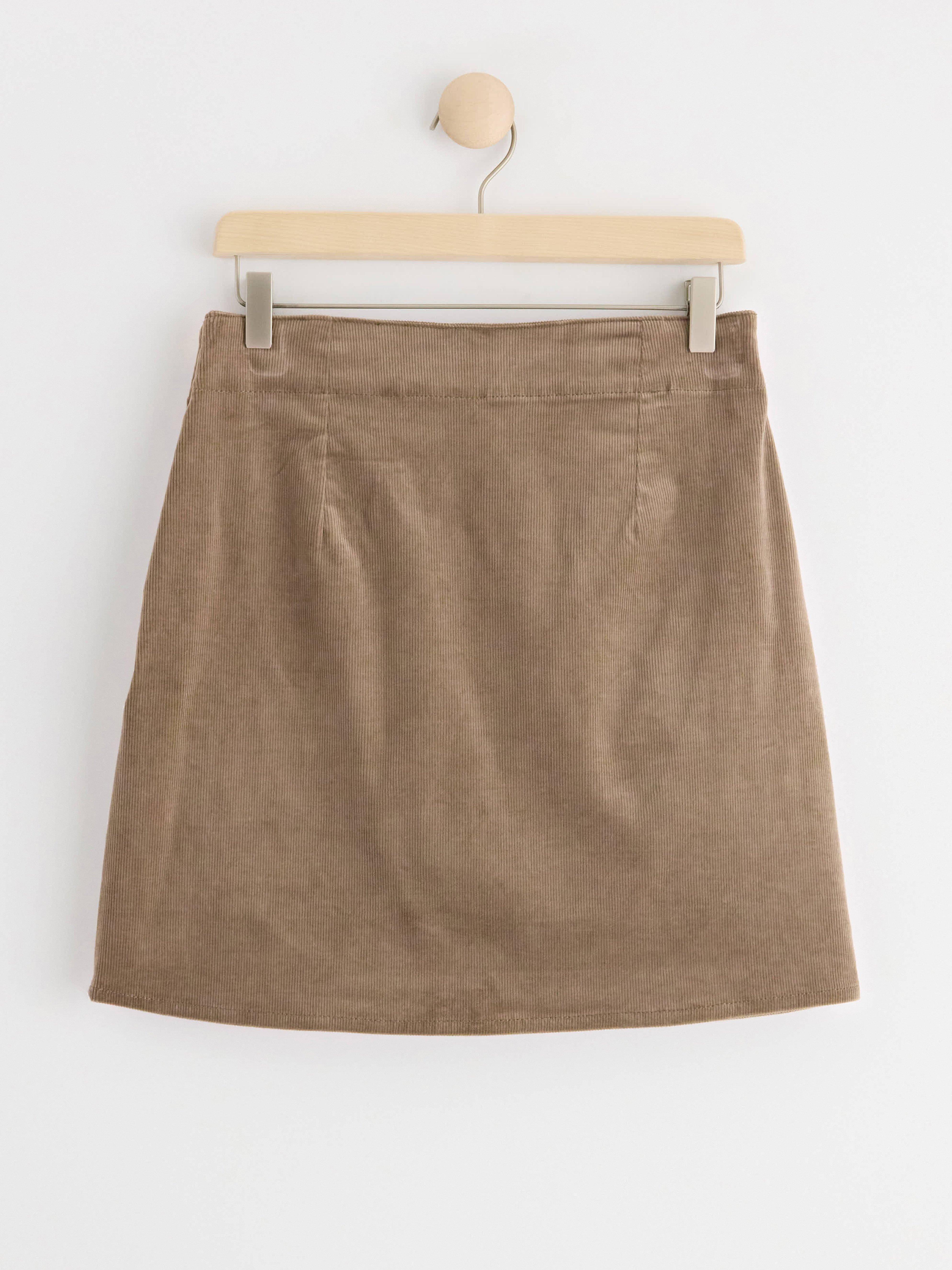 Mini skirt in corduroy Dusty Khaki