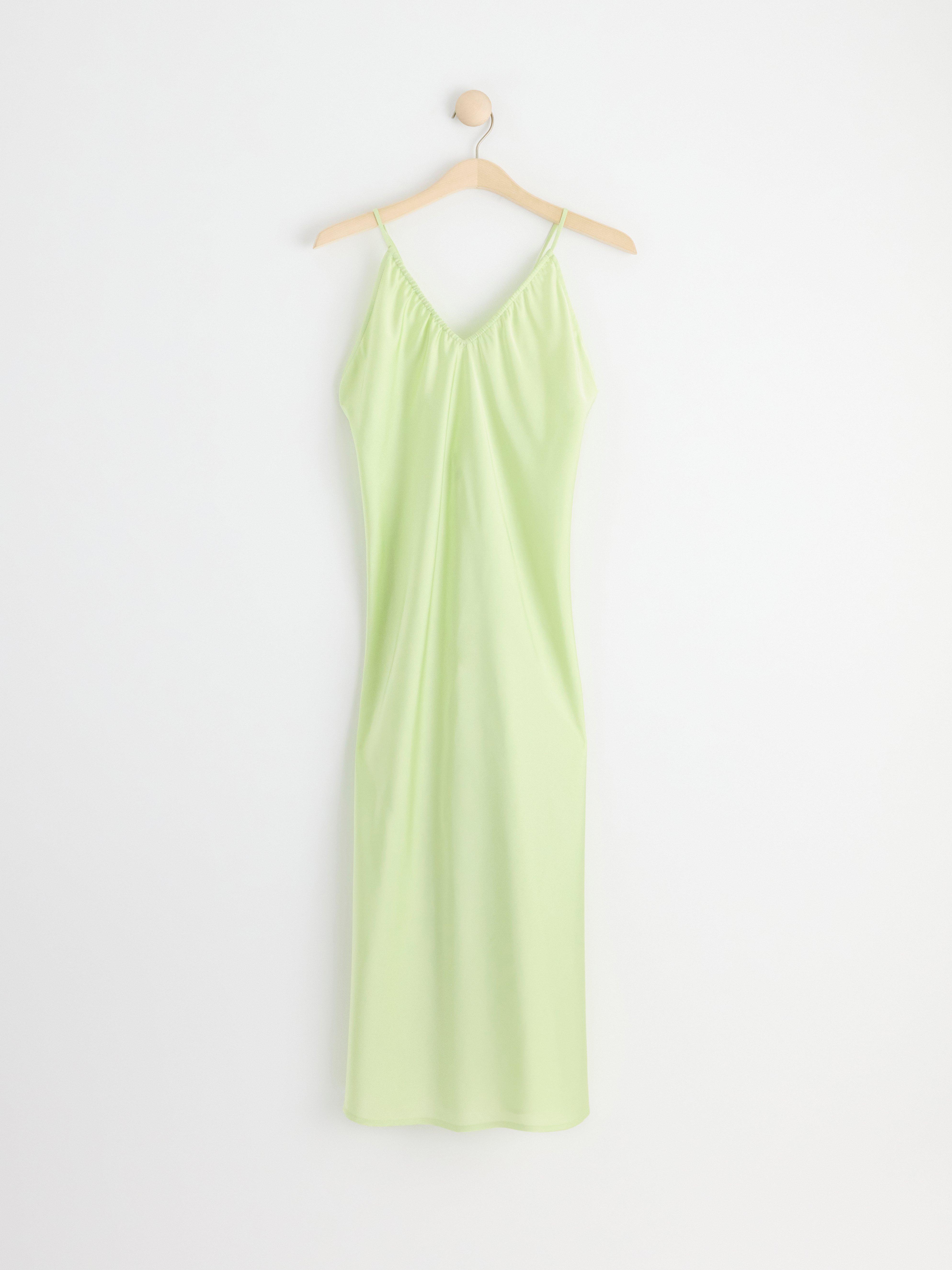 Satin slip dress Light Green