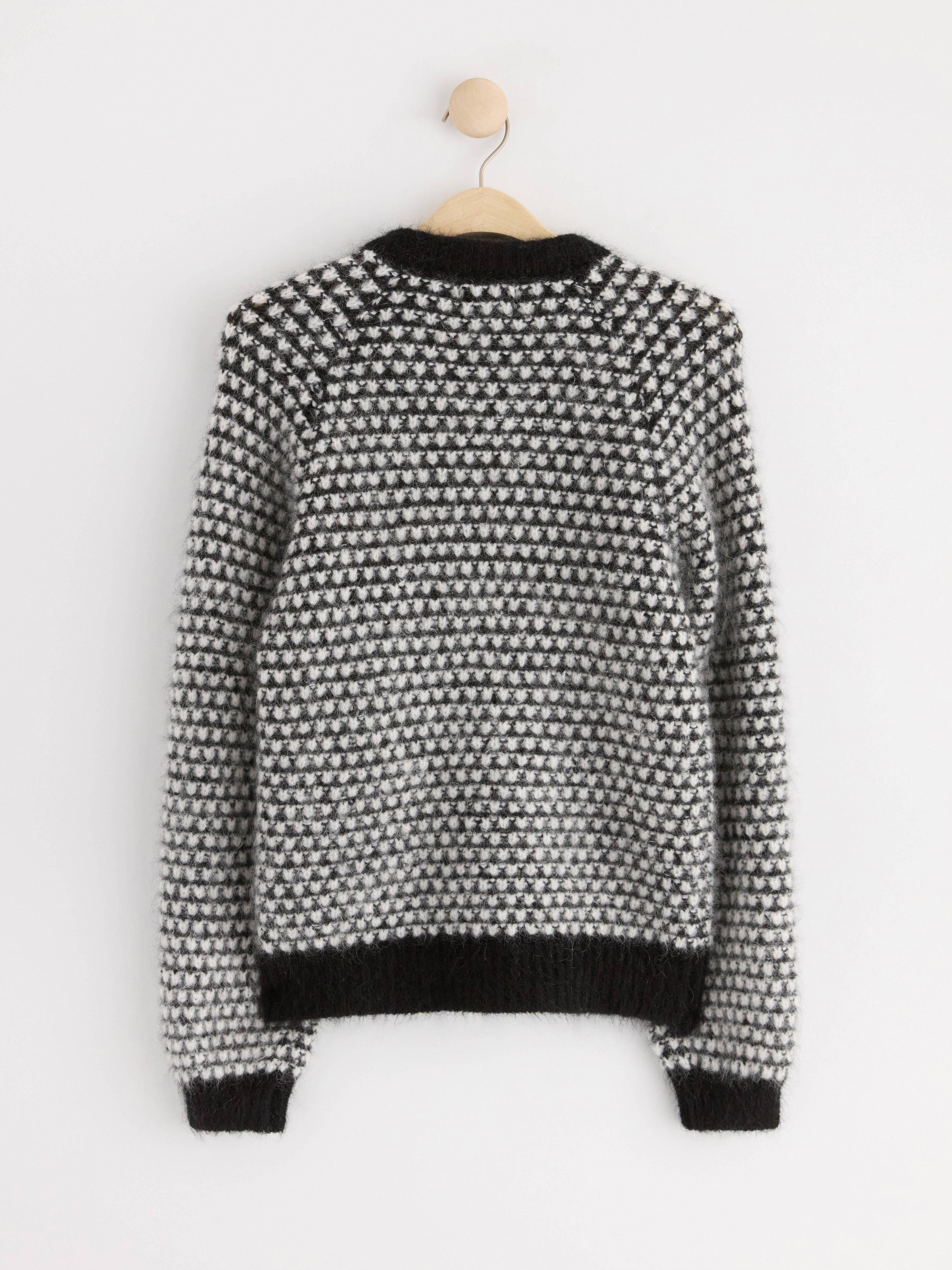 Knitted cardigan in mohair blend Black