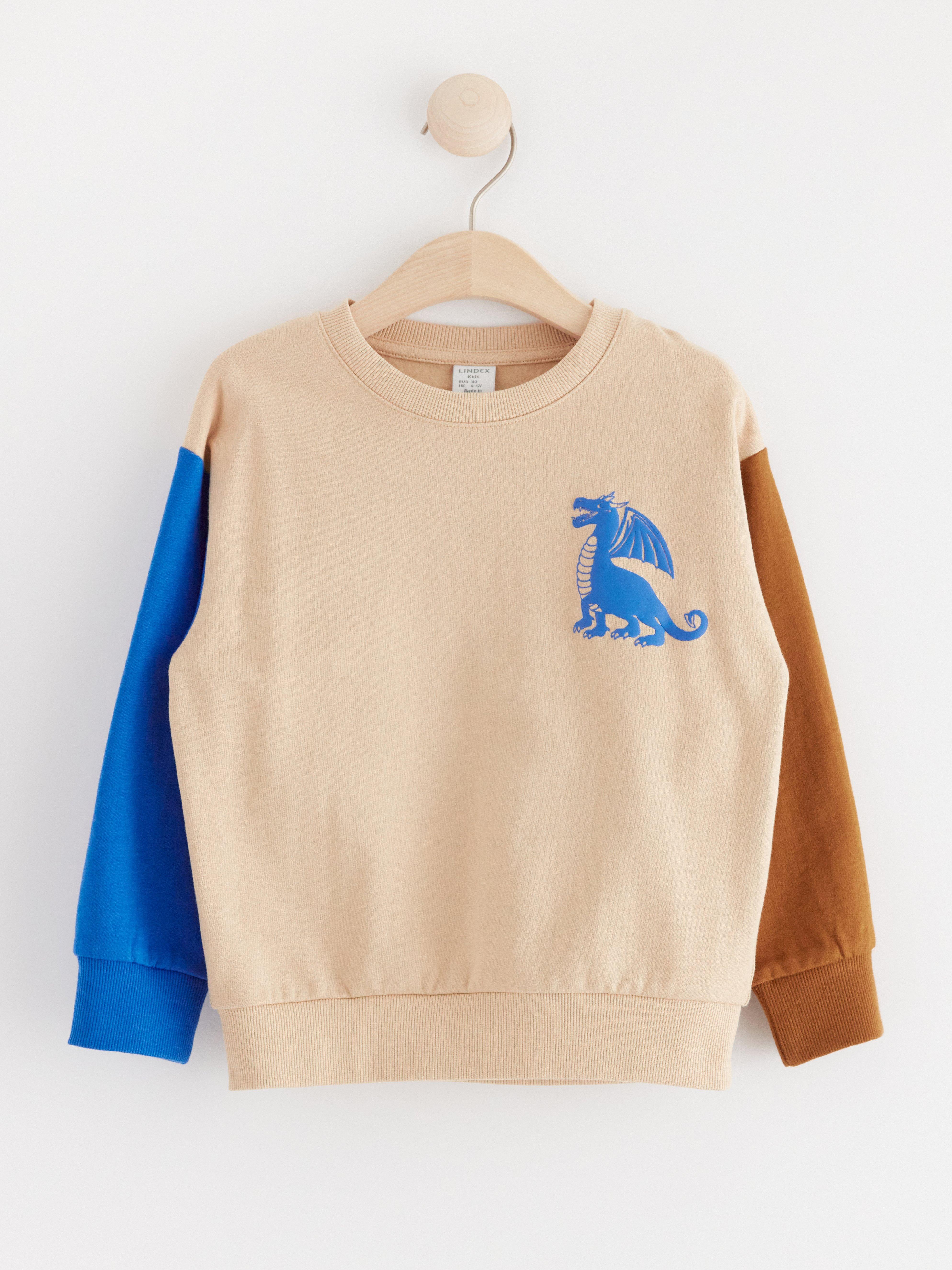 Sweatshirt with brushed inside Beige
