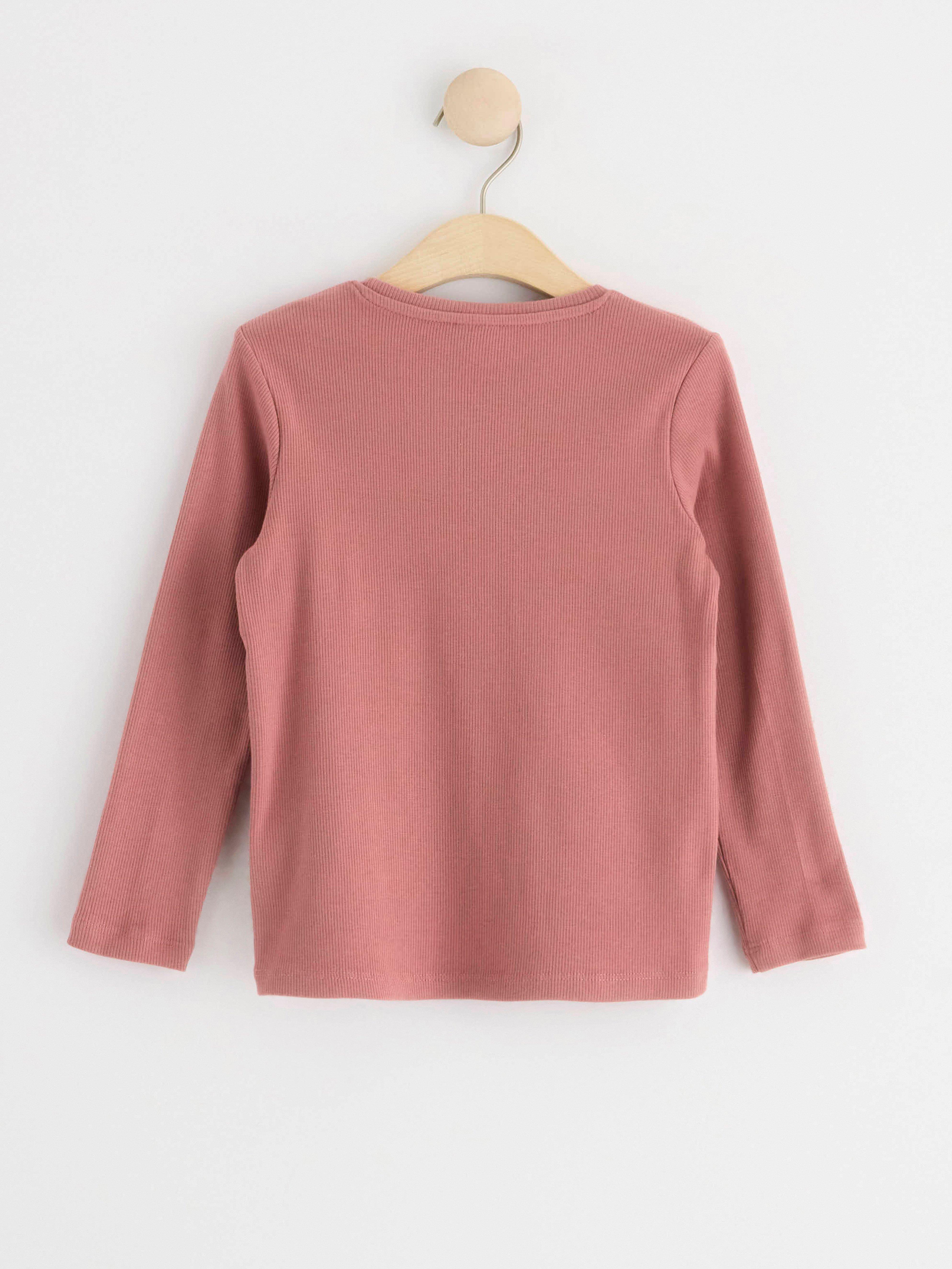 Ribbed long sleeve top Dusty Pink