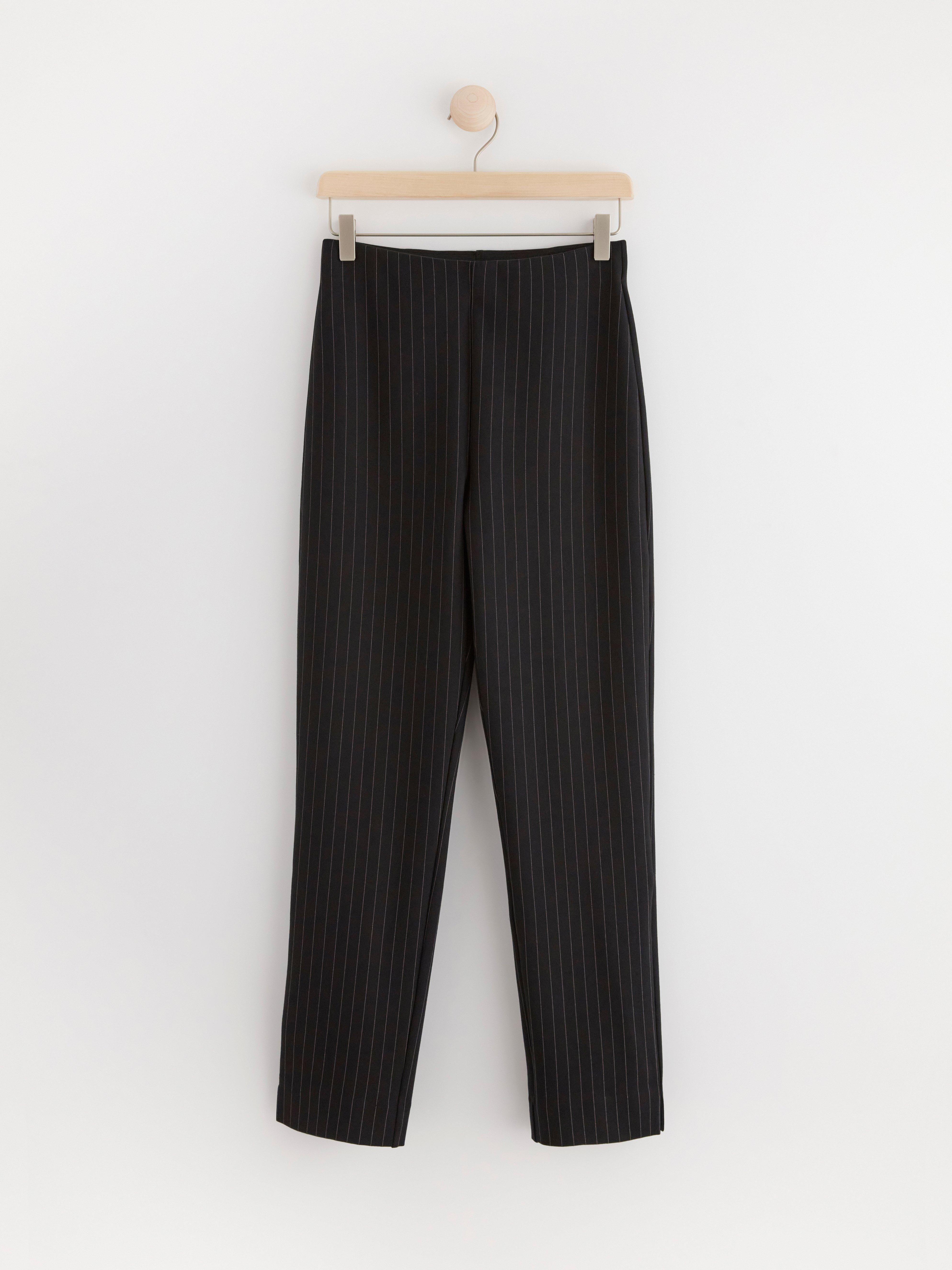 High waist trousers in stretchy jersey Black