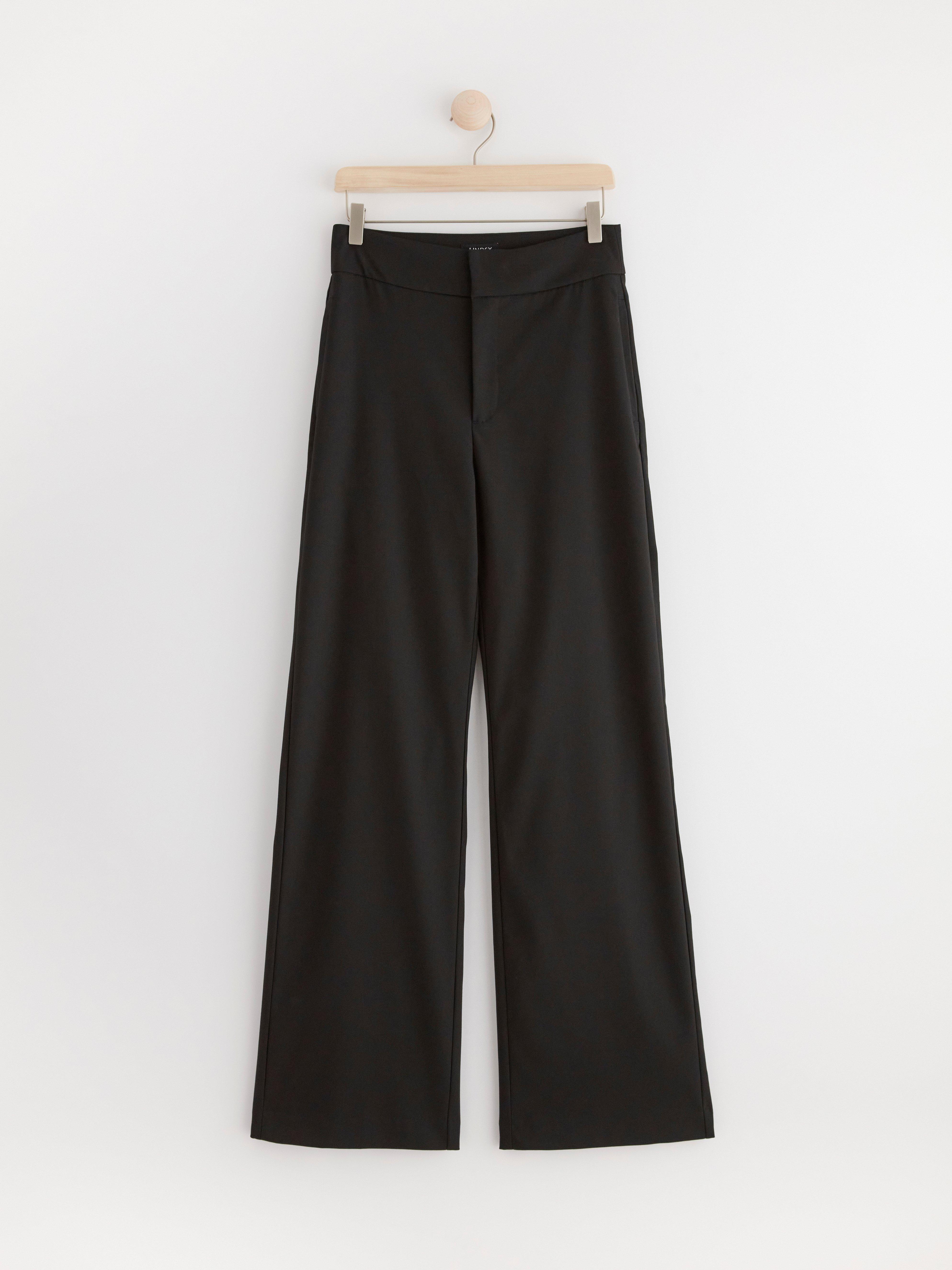 LYKKE Wide trousers with extra long legs Black