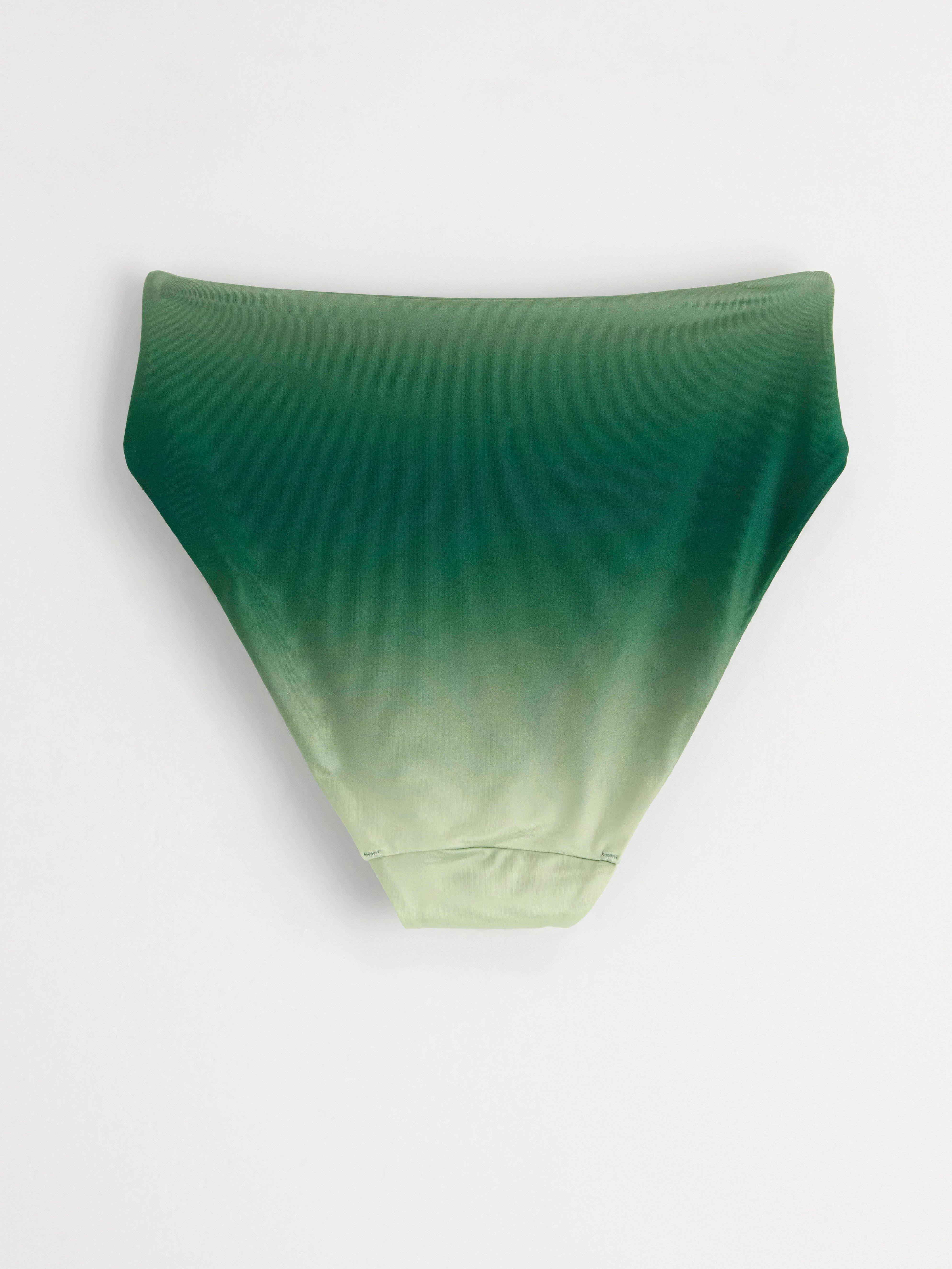 High waist bikini bottom with colour gradient Dark Dusty Green