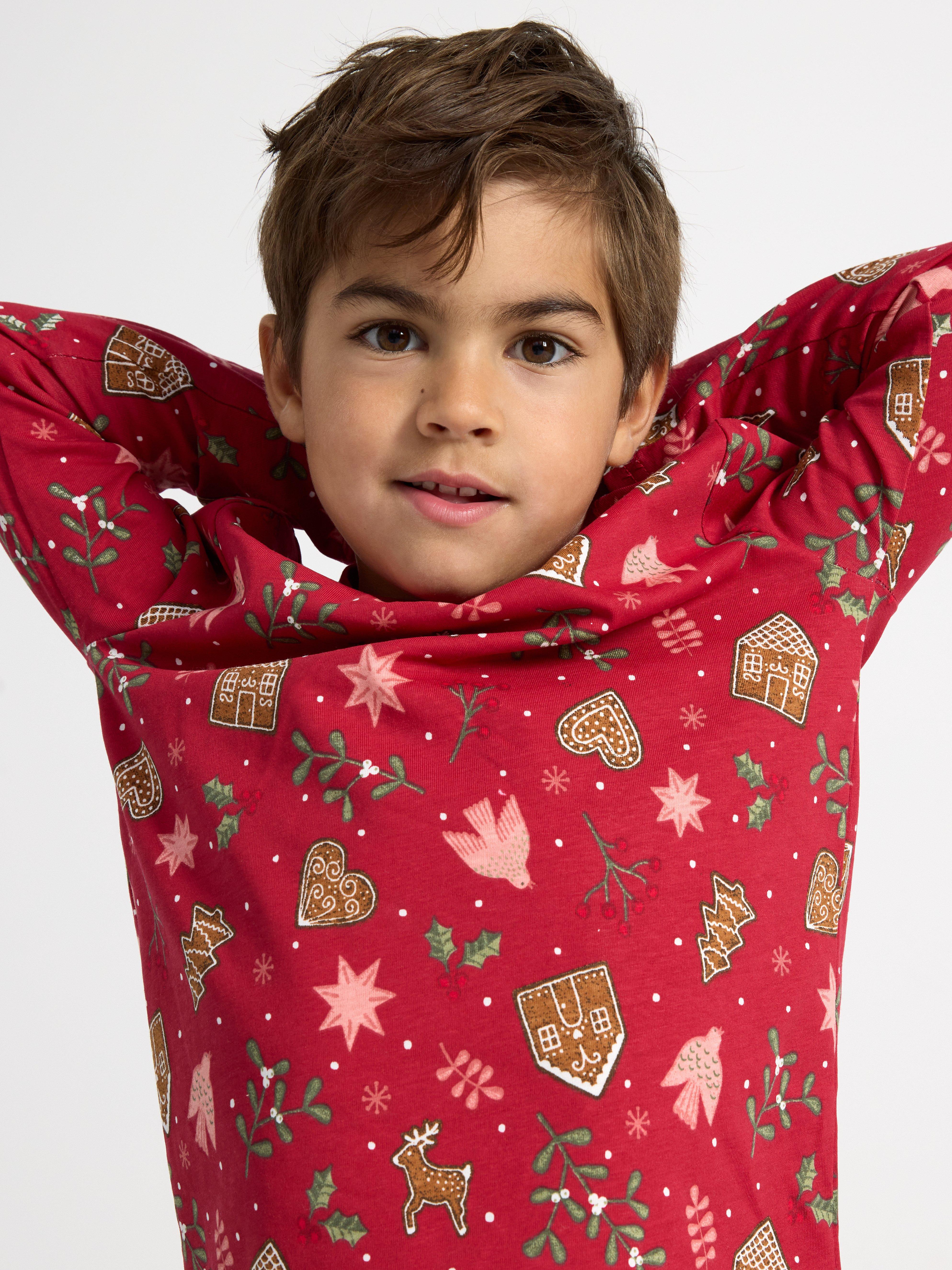 Long sleeve top with gingerbread Dark Red
