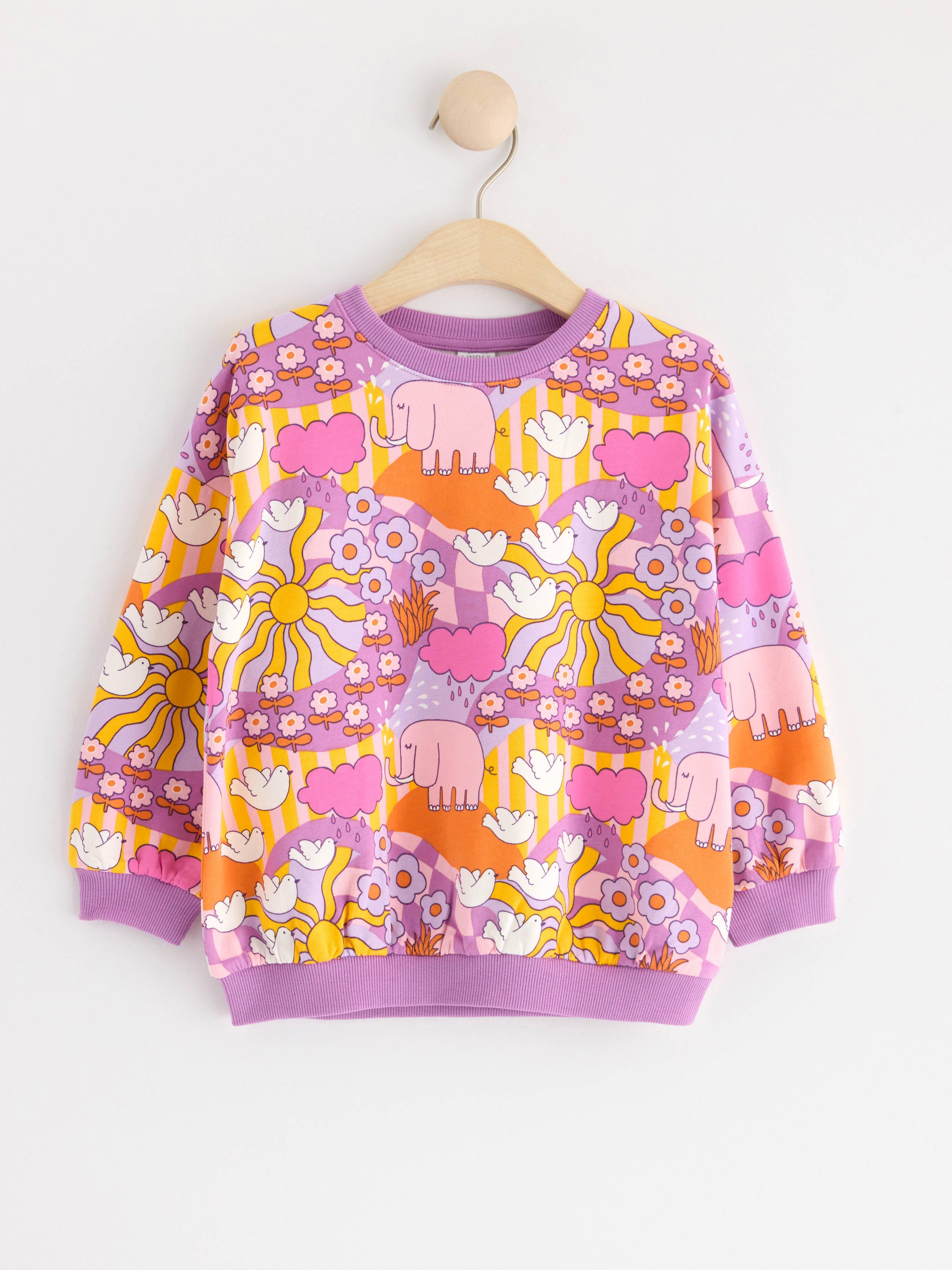 Sweatshirt with allover print Pink
