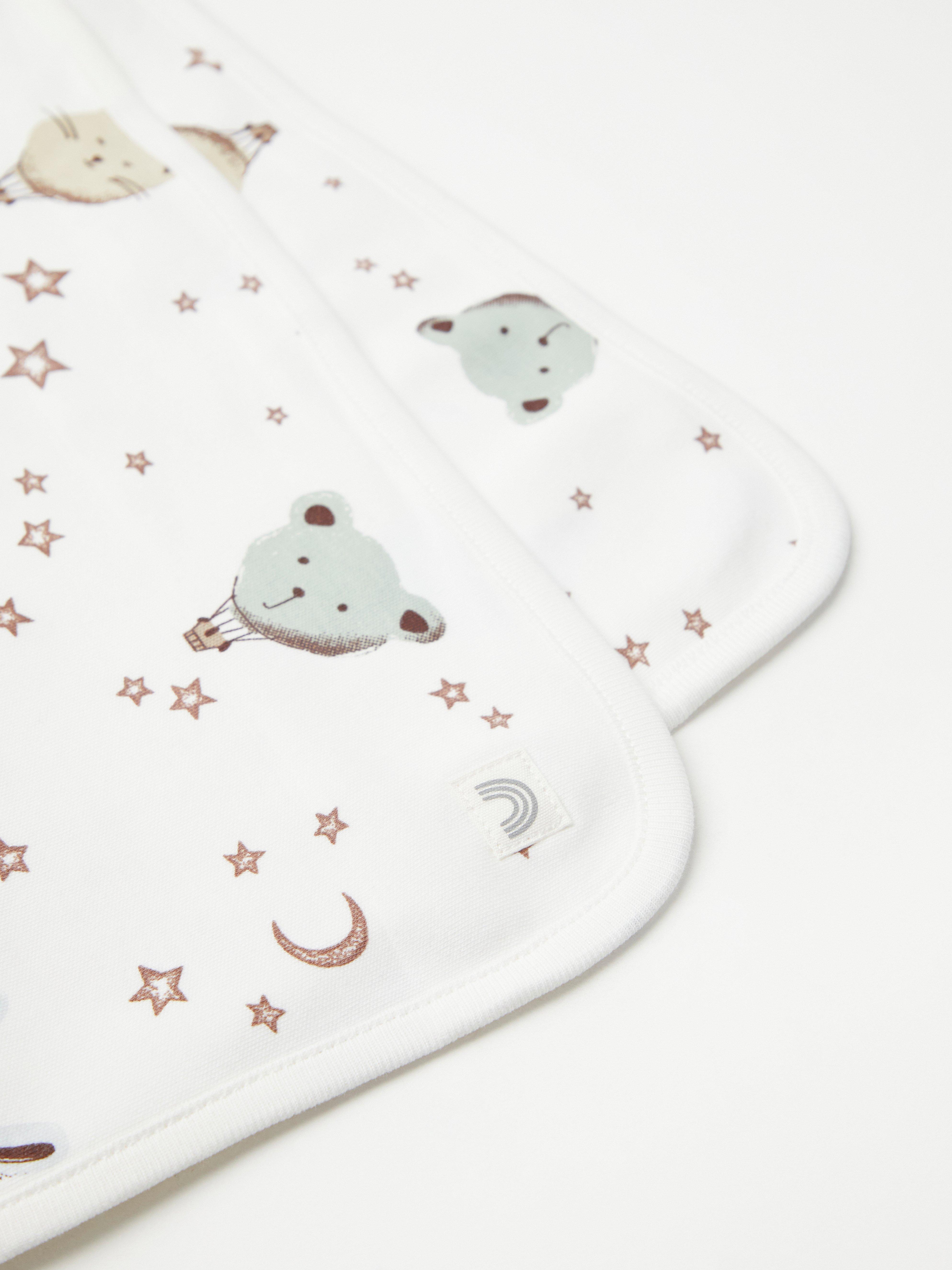 Baby blanket with air balloon animals Light Dusty White