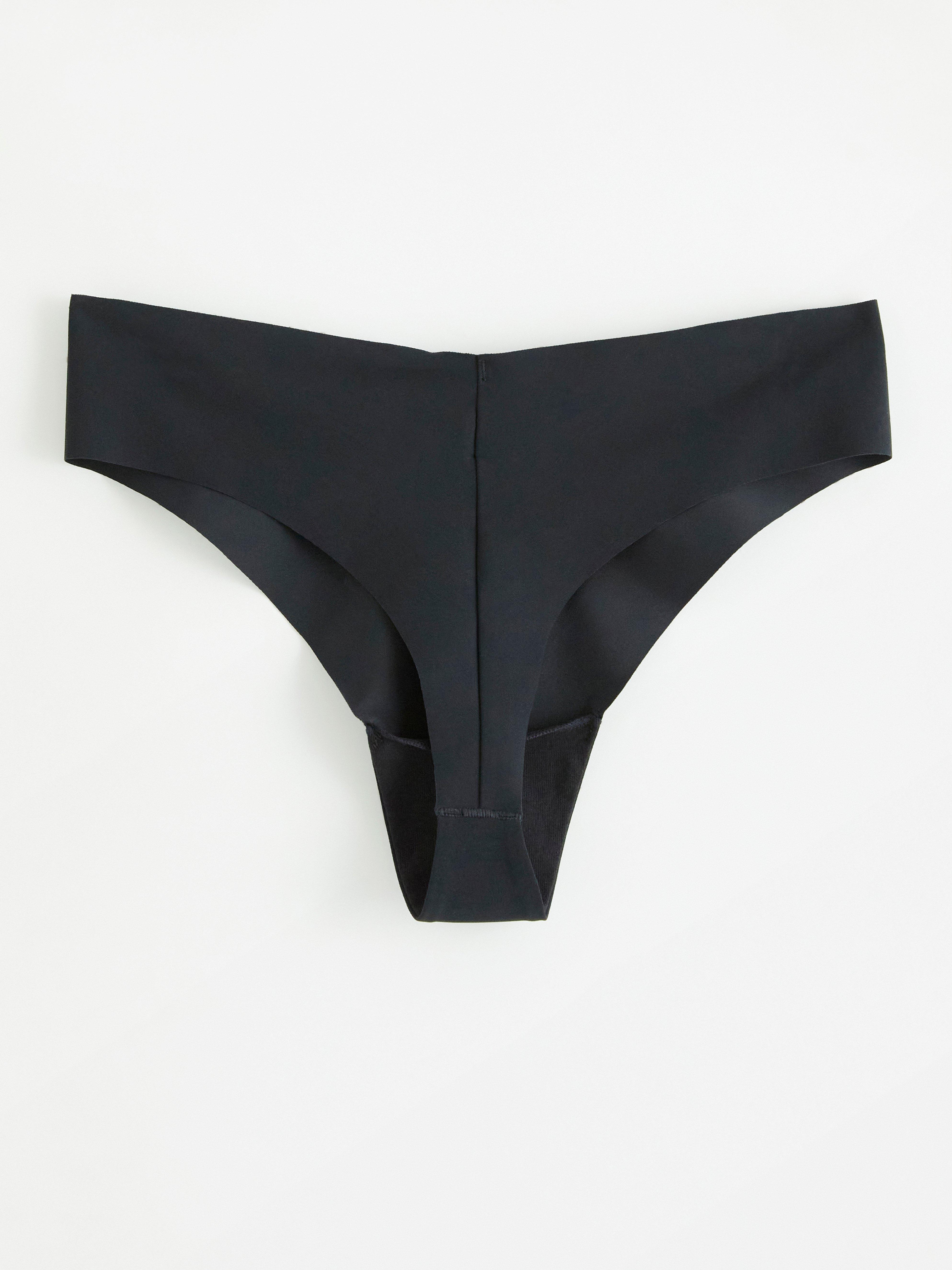 Seamless thong regular waist Black