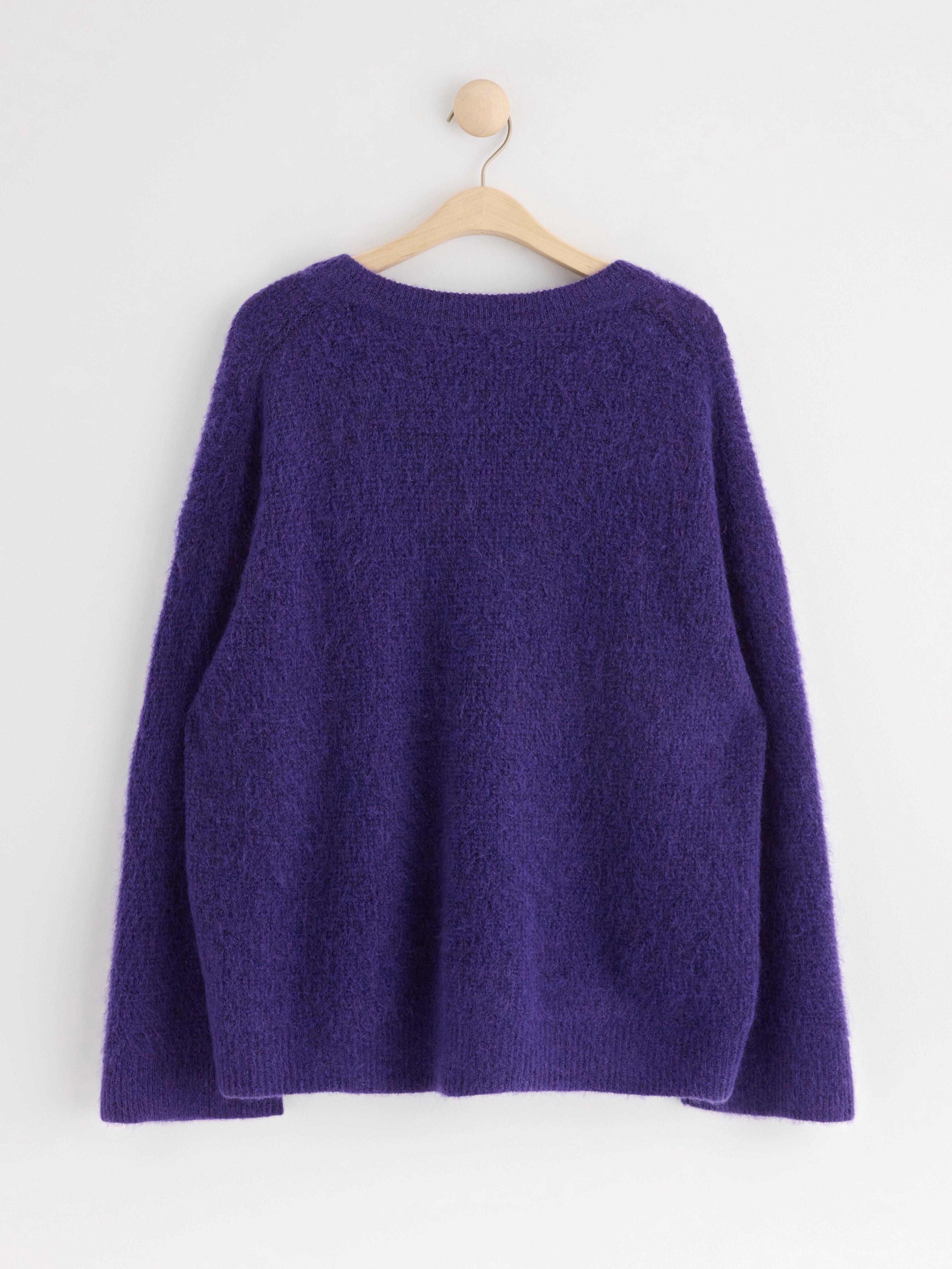 Jumper in wool blend Dark Dusty Lilac