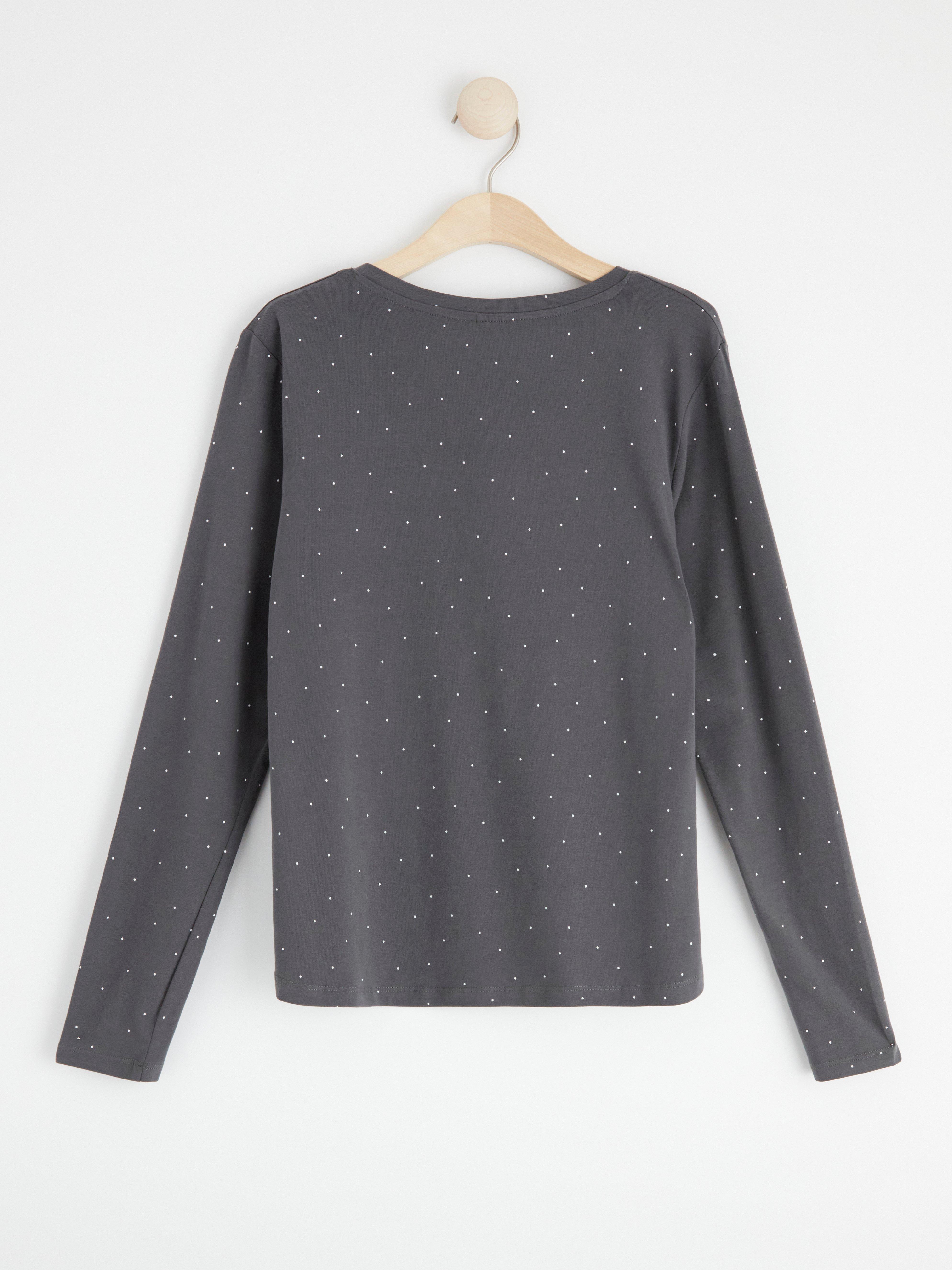 Long sleeve henley top Dark Grey