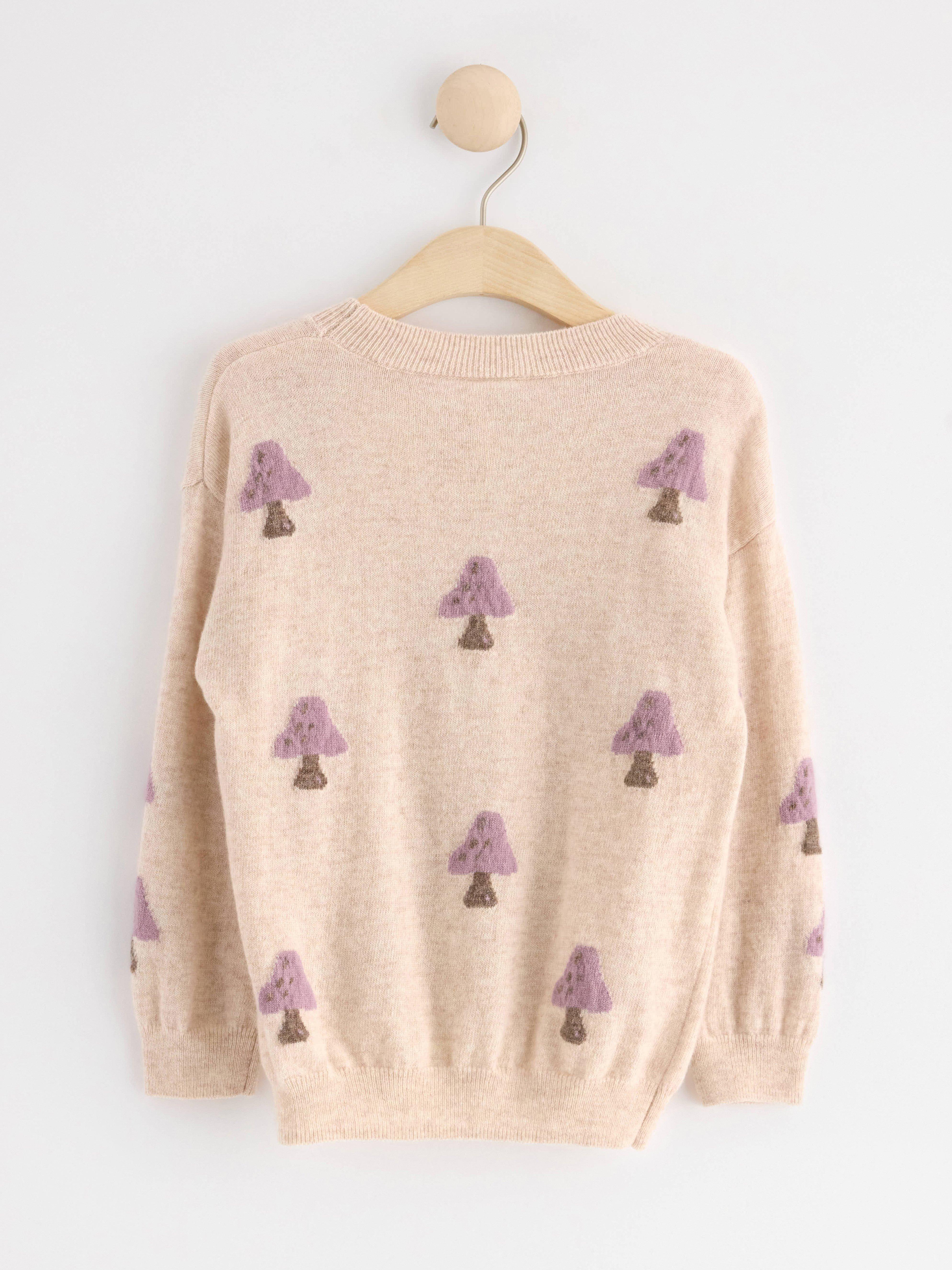 Knitted jumper in Merino wool Beige Melange