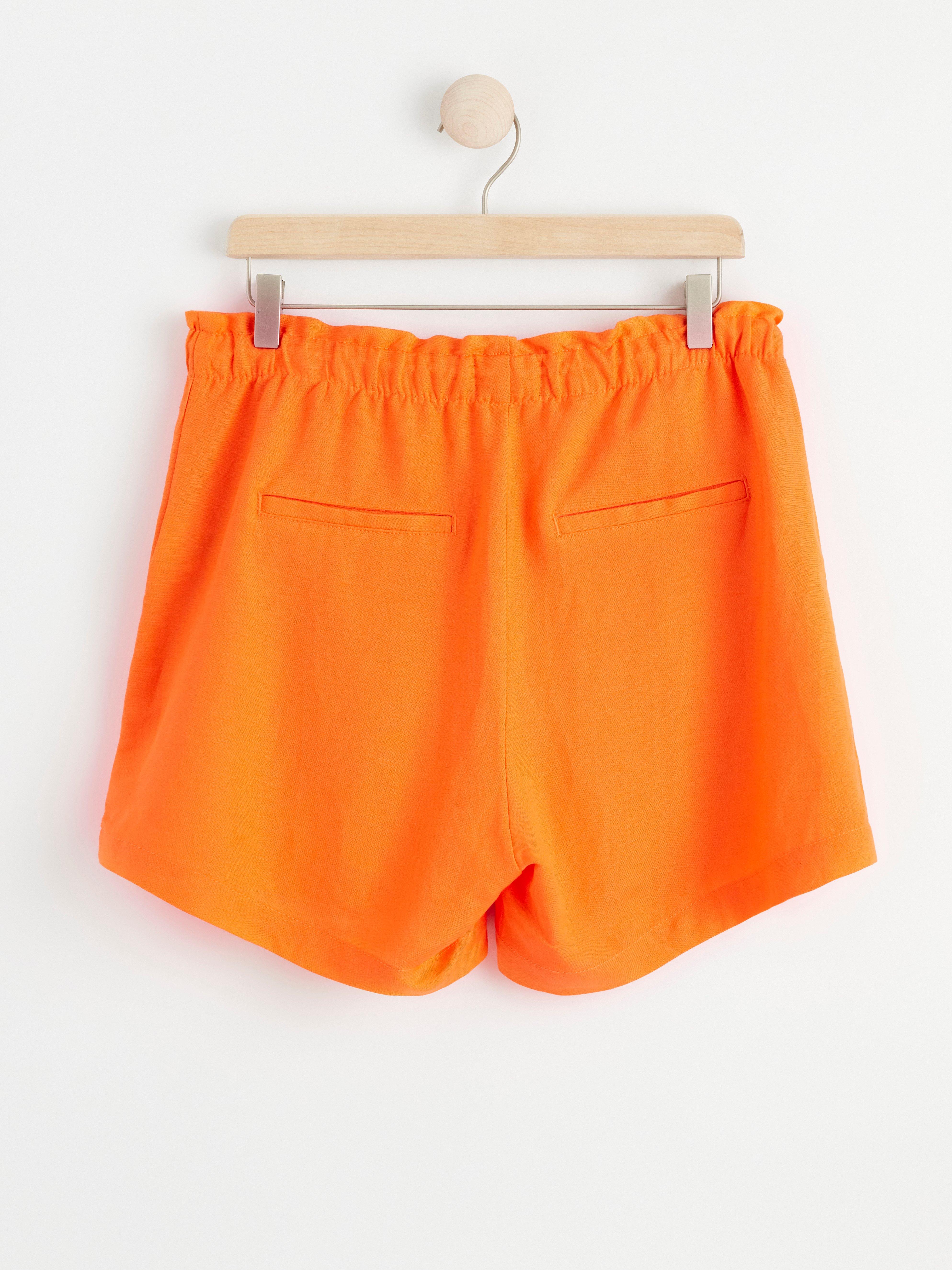 Linen blend shorts Orange