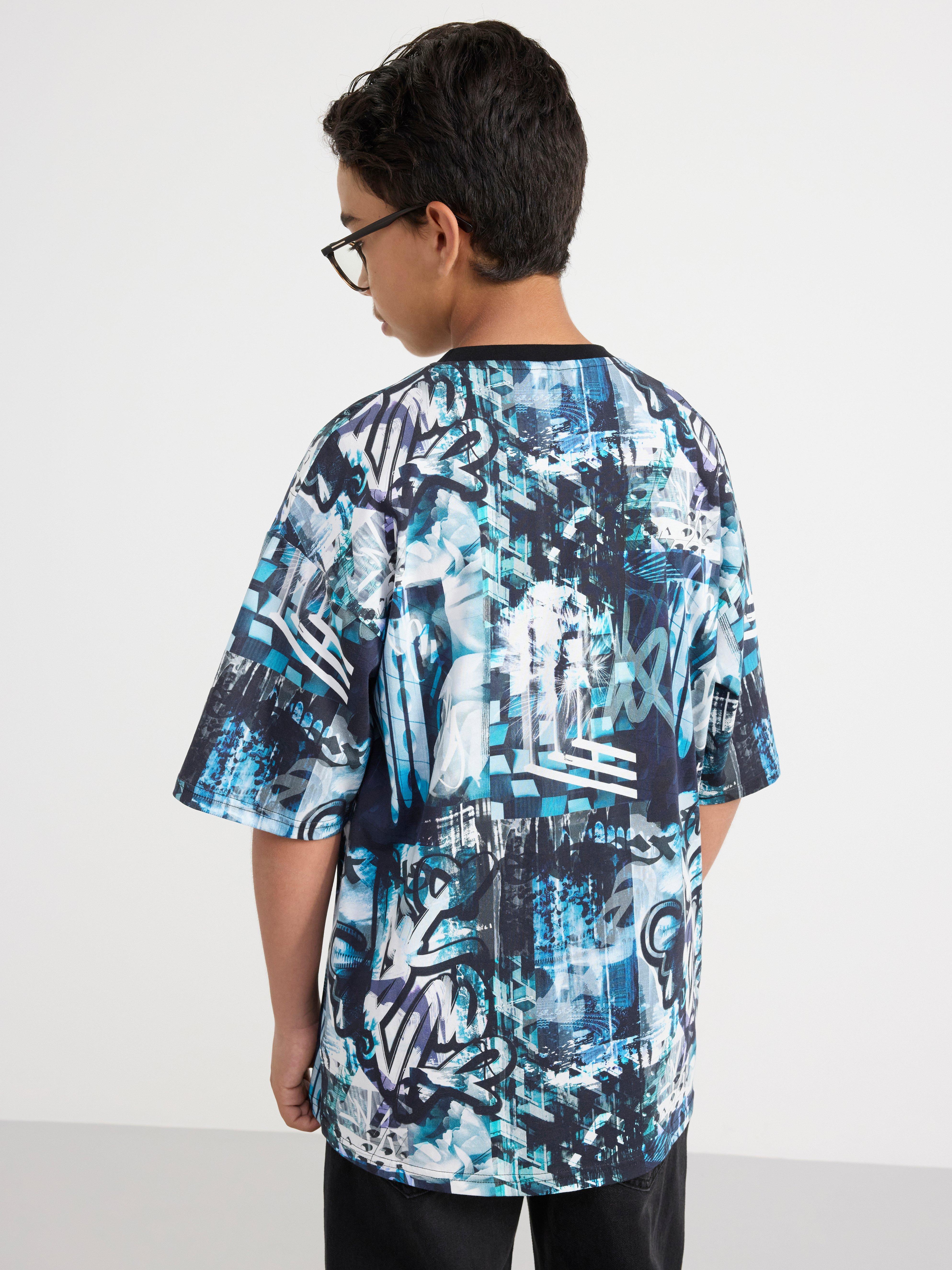 T-shirt with allover print Black