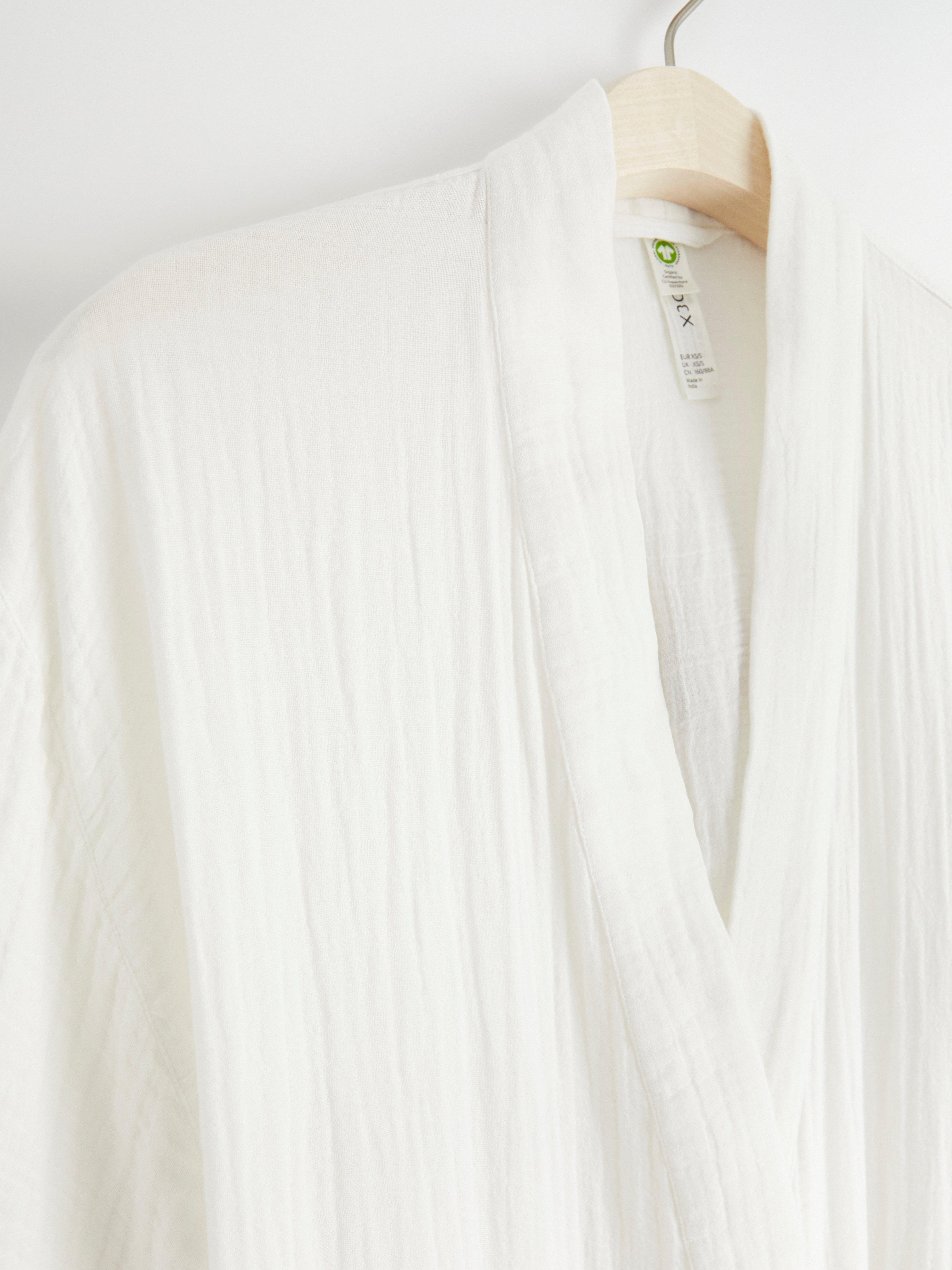 Robe in cotton gauze Off White