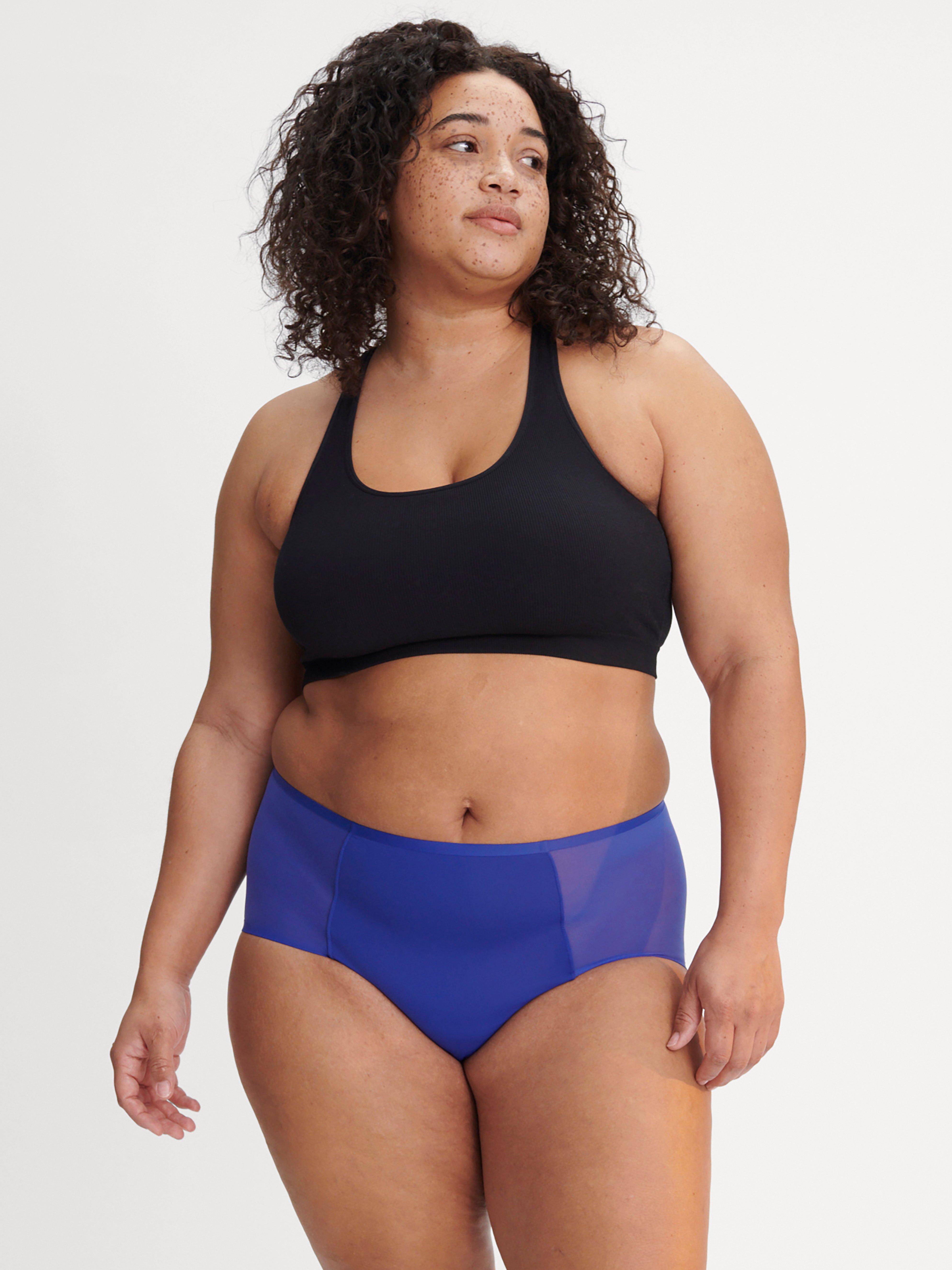 Engineered High Waist Mesh Period Proof – Period Panty Medium Absorbency Neon Blue