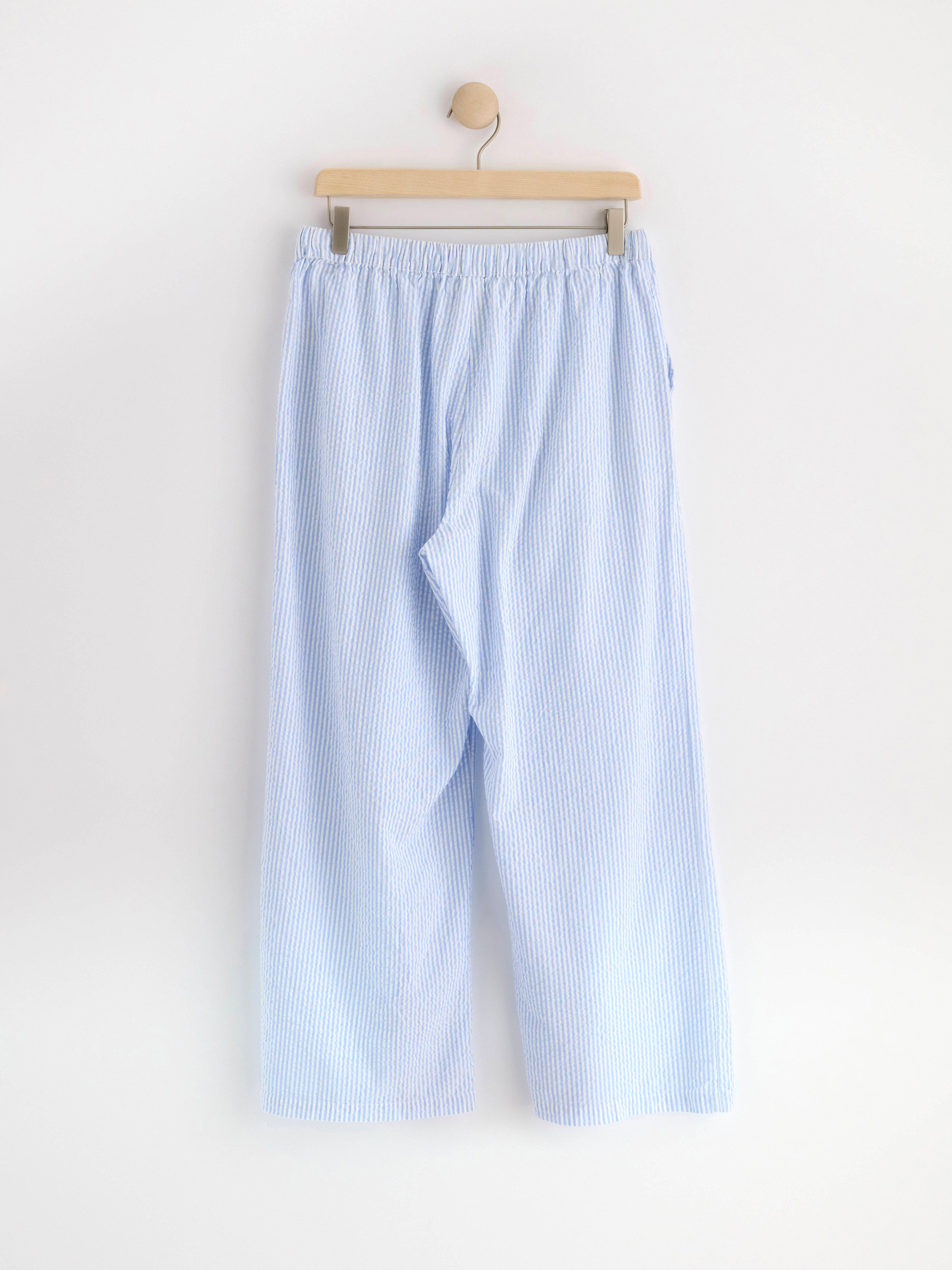 Pyjama trousers in seersucker Blue