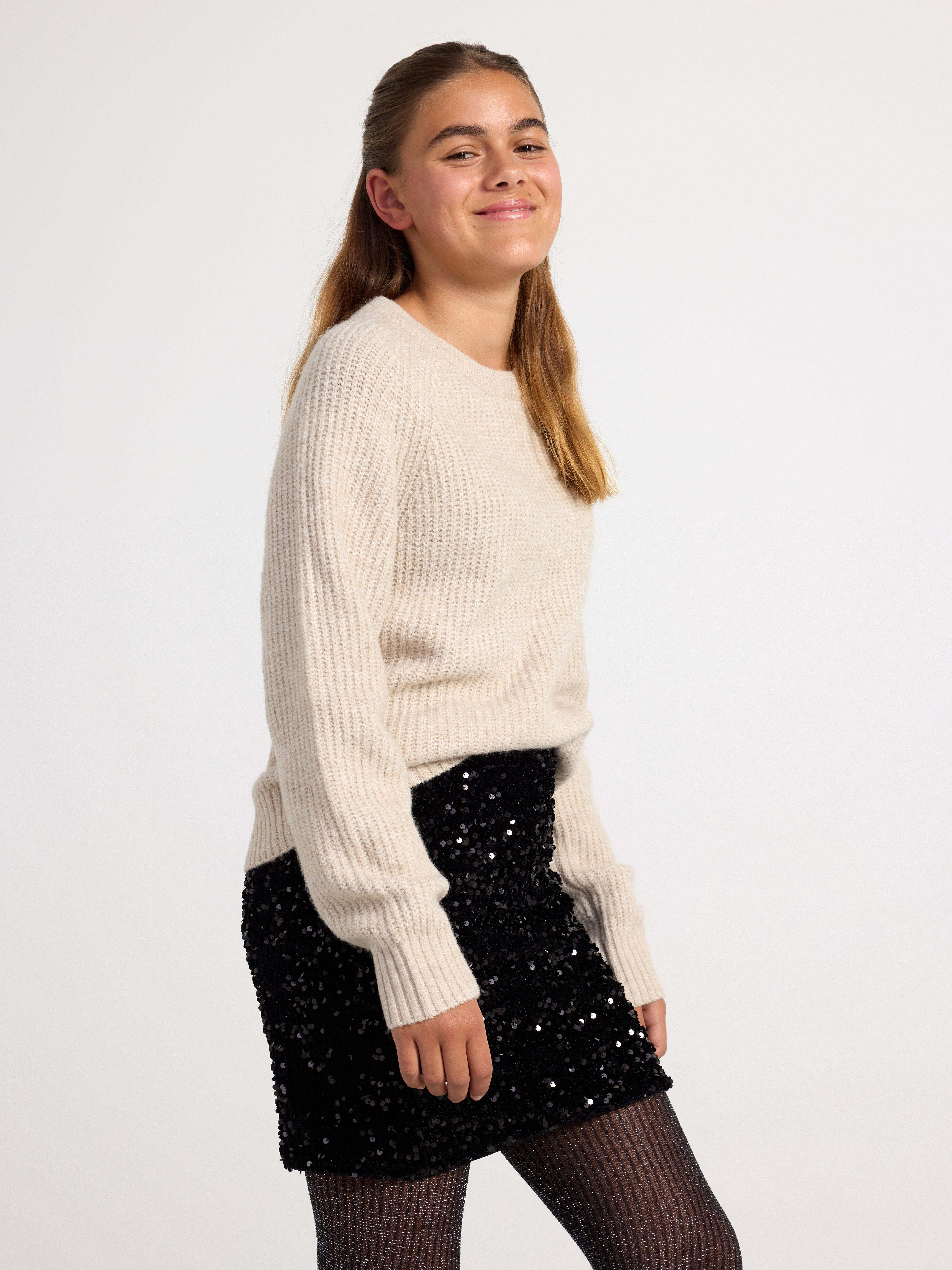 Velvet skirt with sequins Black