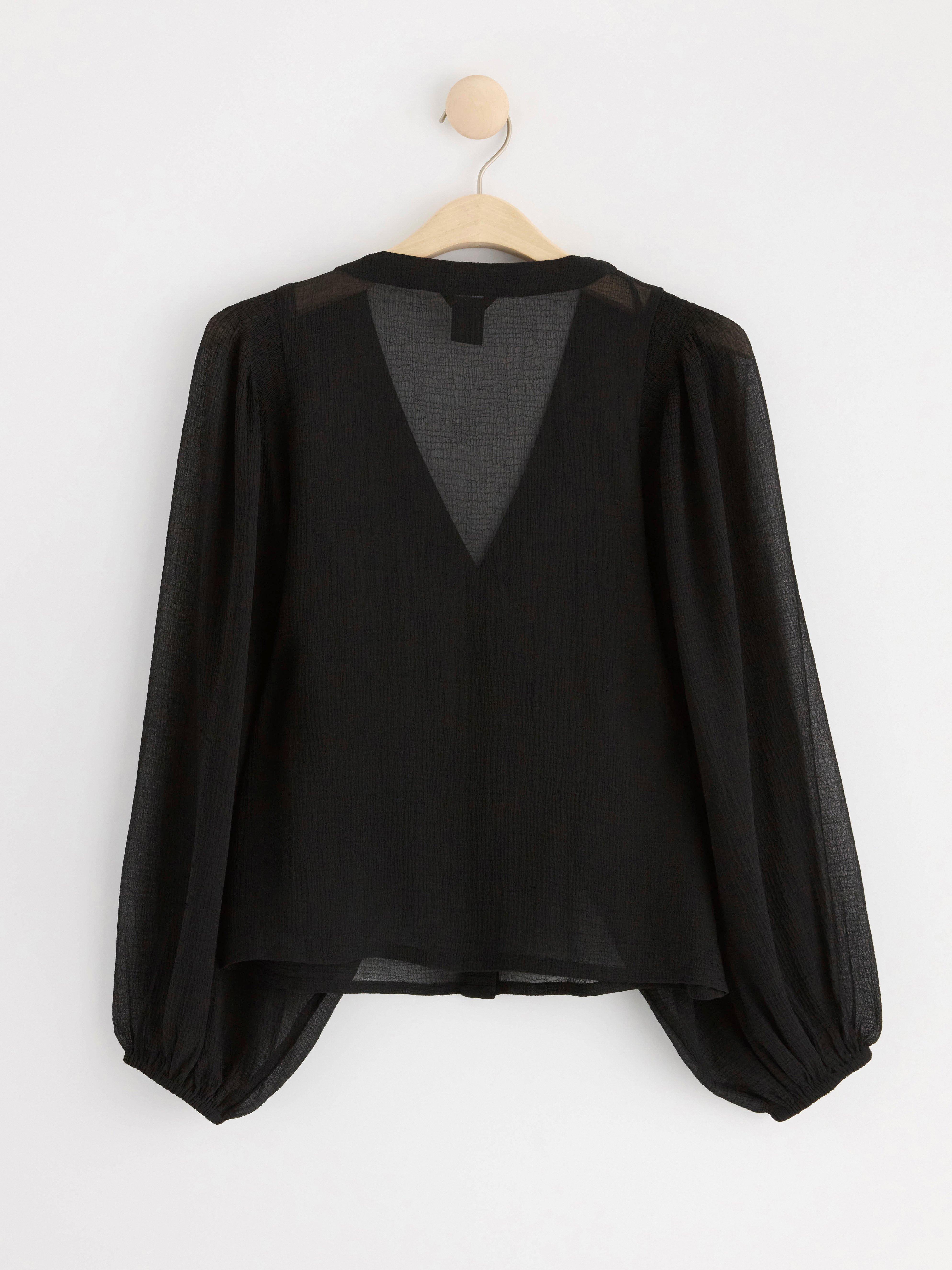 Blouse in chiffon Black