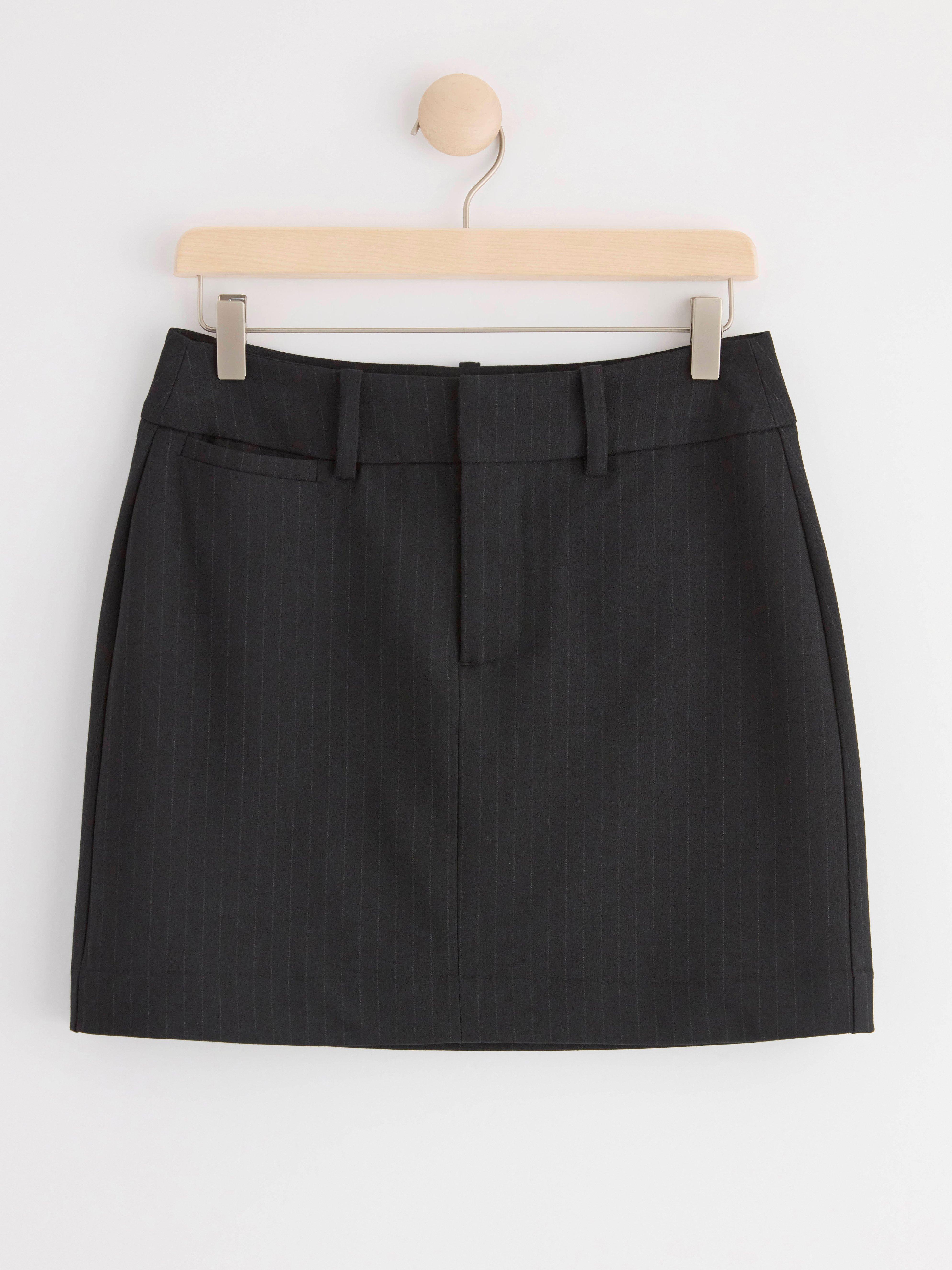 Pinstriped mini skirt Black