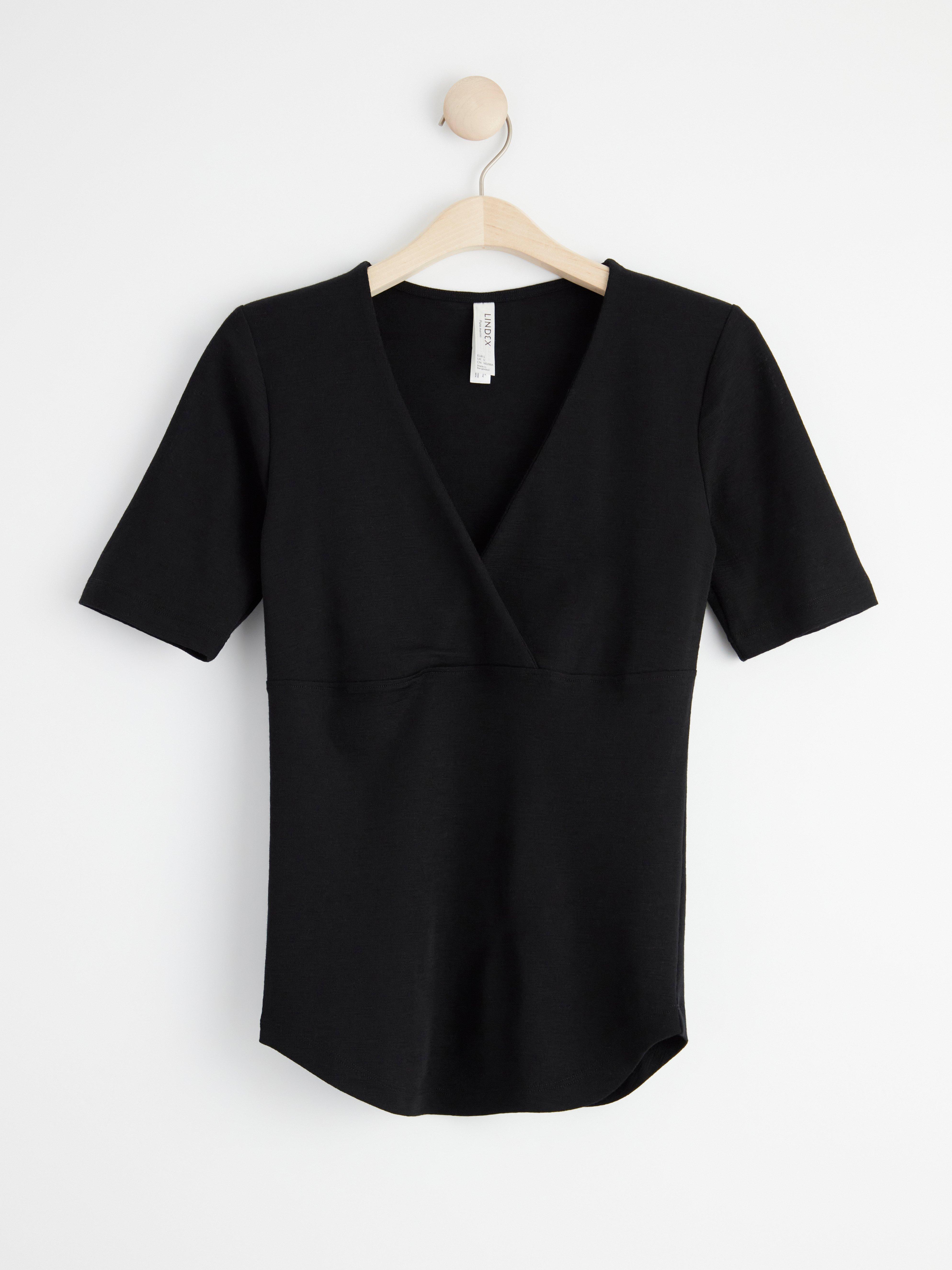 MOM Merino wool nursing top Black