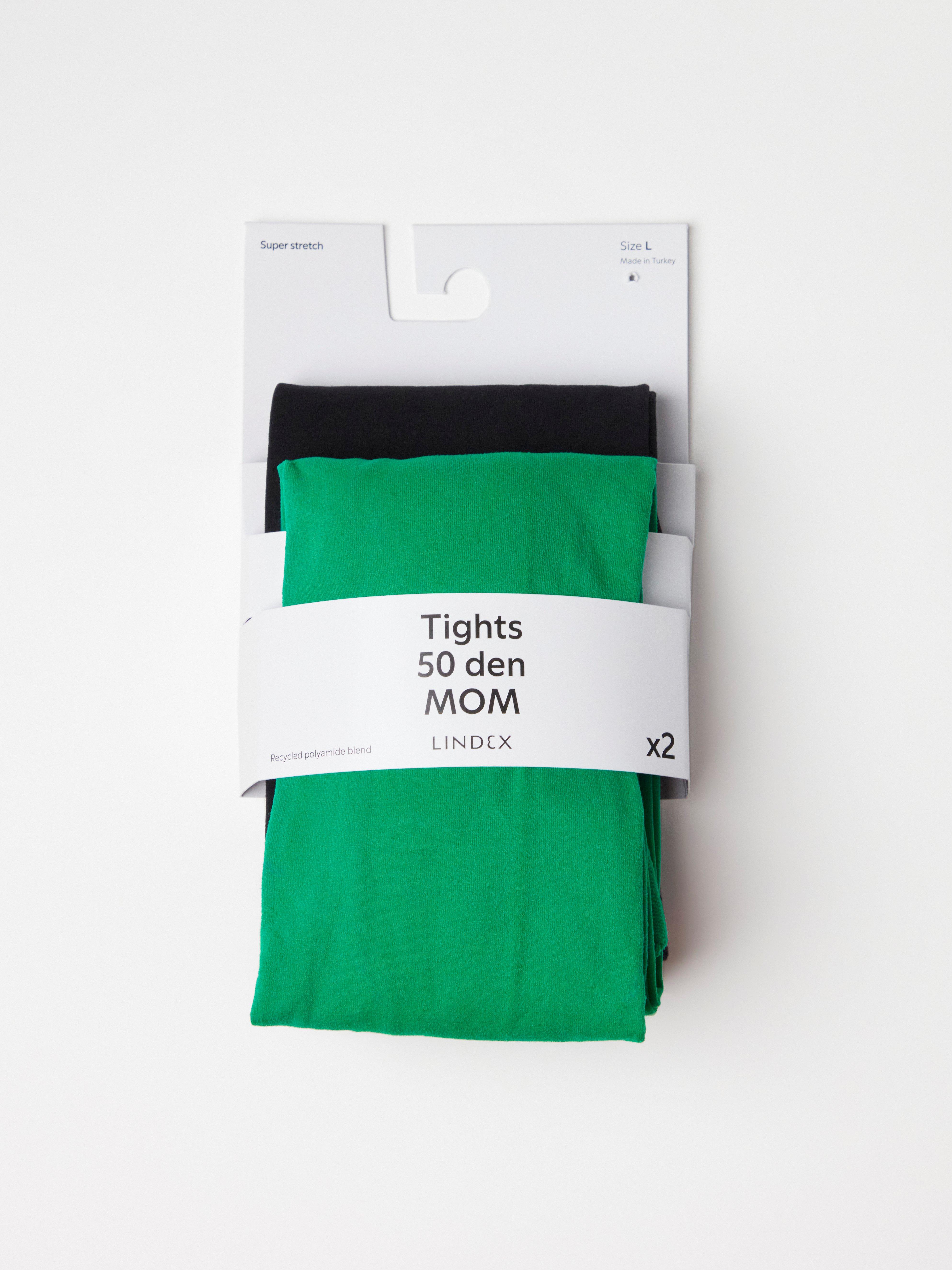 MOM 2-pack matt tights 50 denier Green