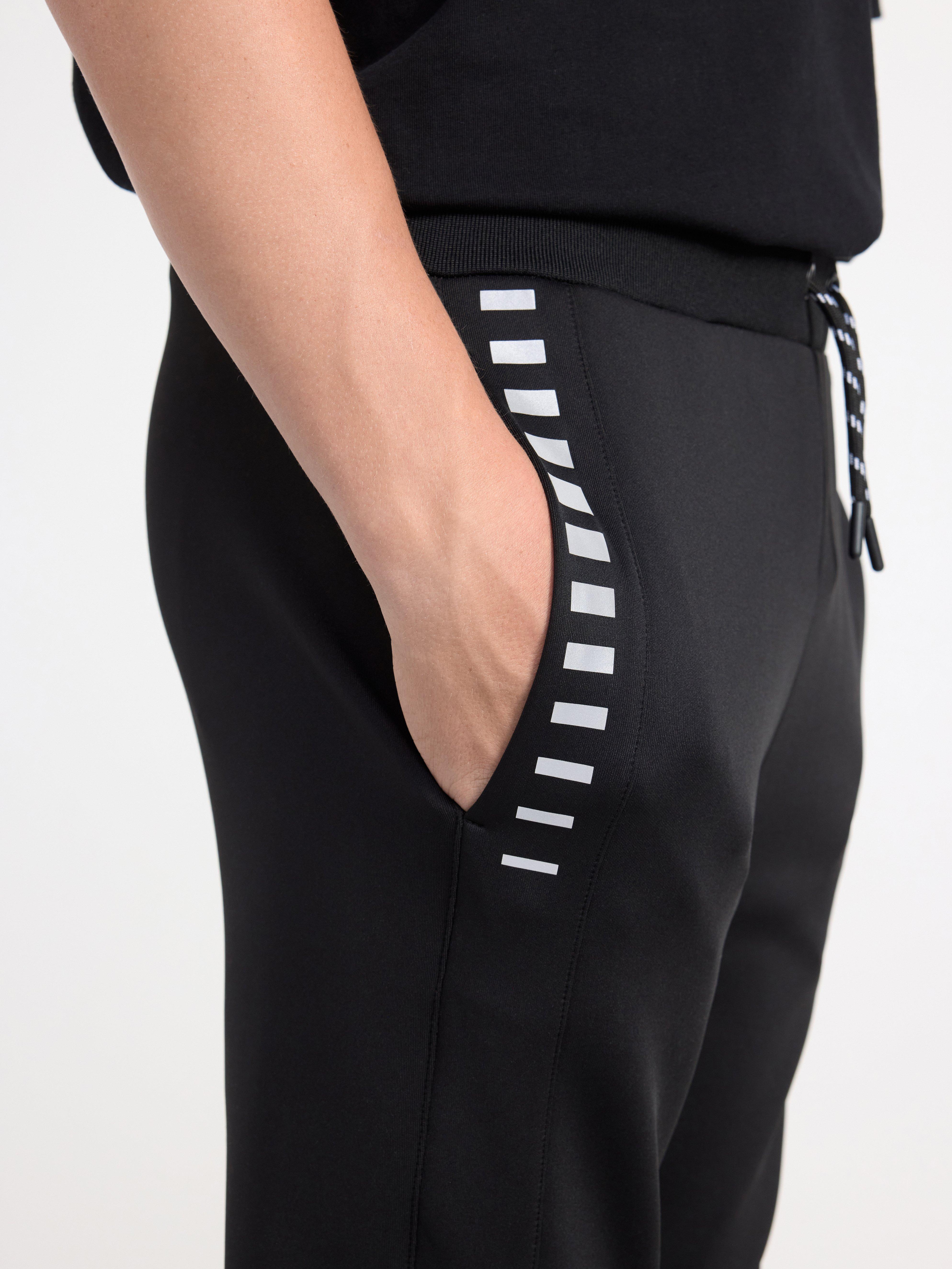 Sweatpants with reflective stripes Black
