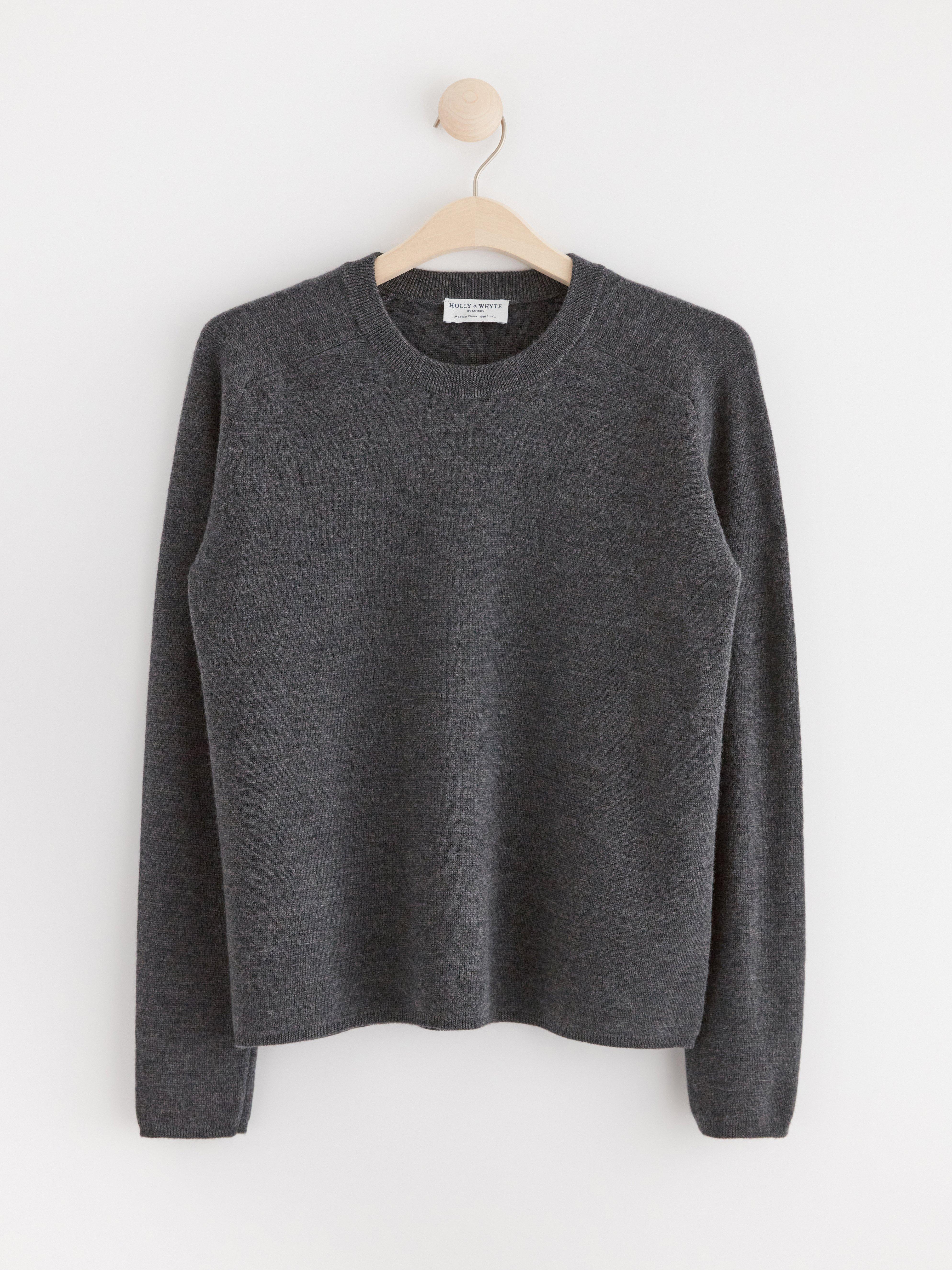 Jumper in merino wool Dark Grey Melange