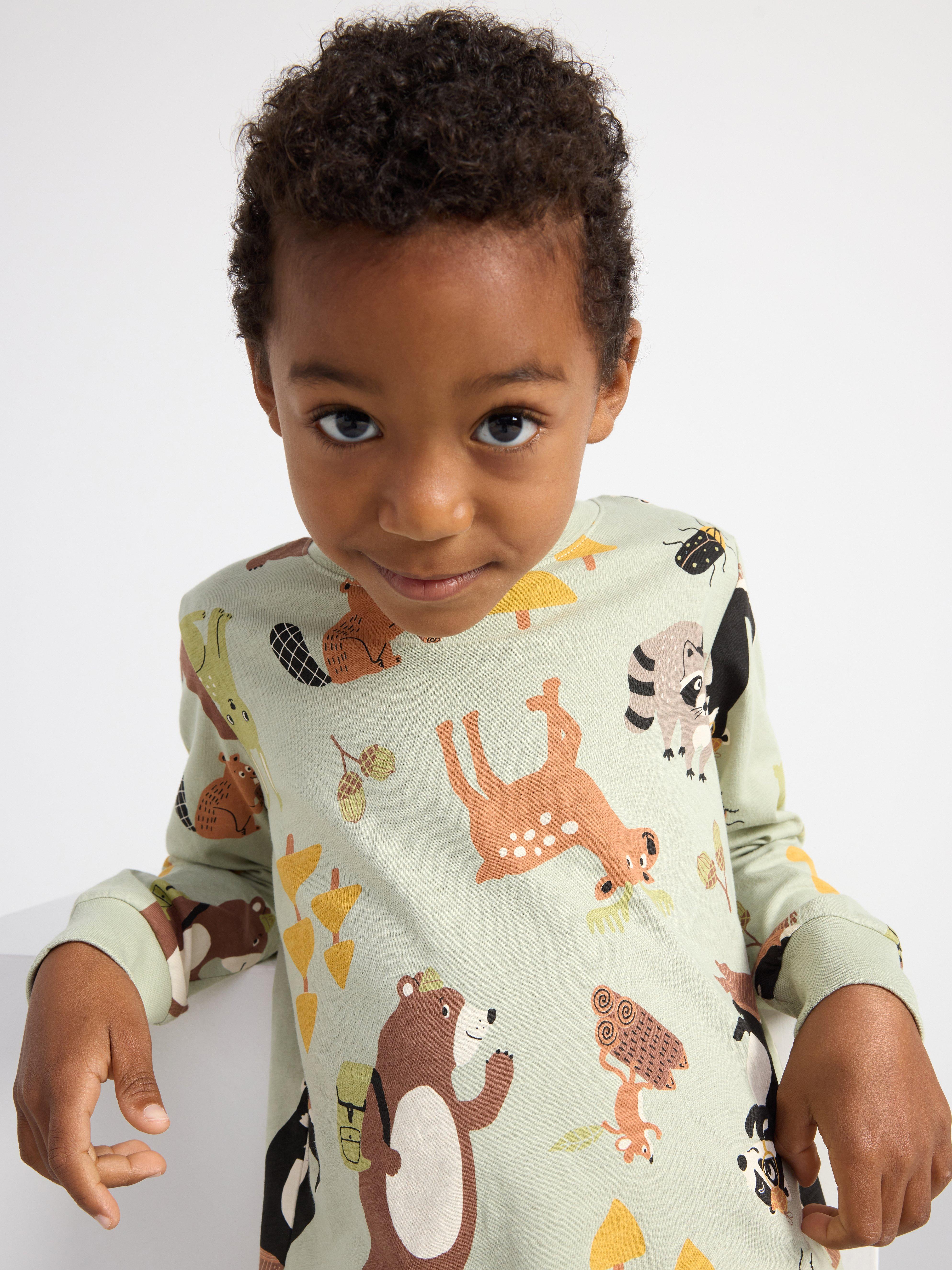 Pyjama set with forest print Dusty Green