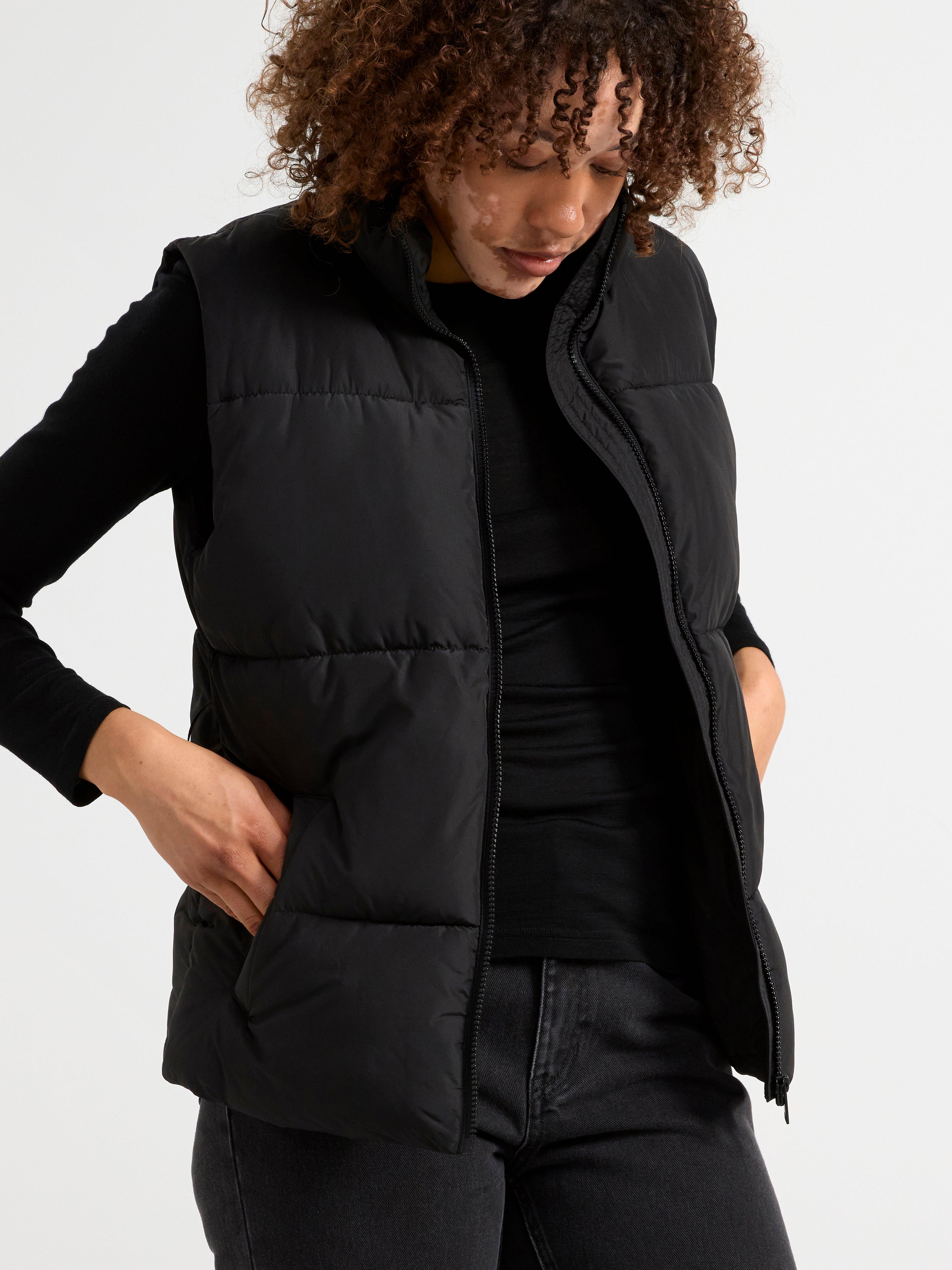 Water repellent padded gilet Black