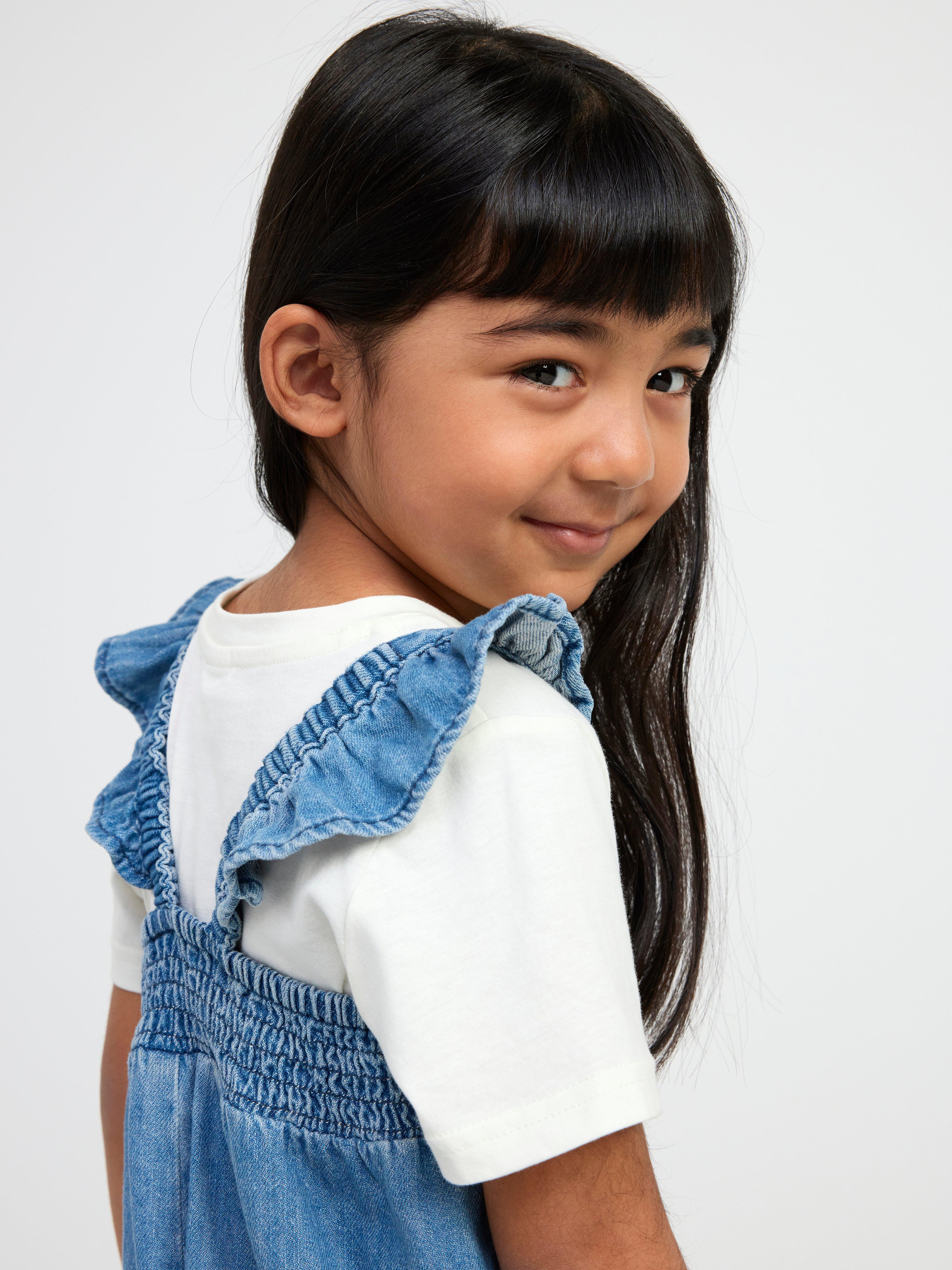 Denim jumpsuit with smock Denim