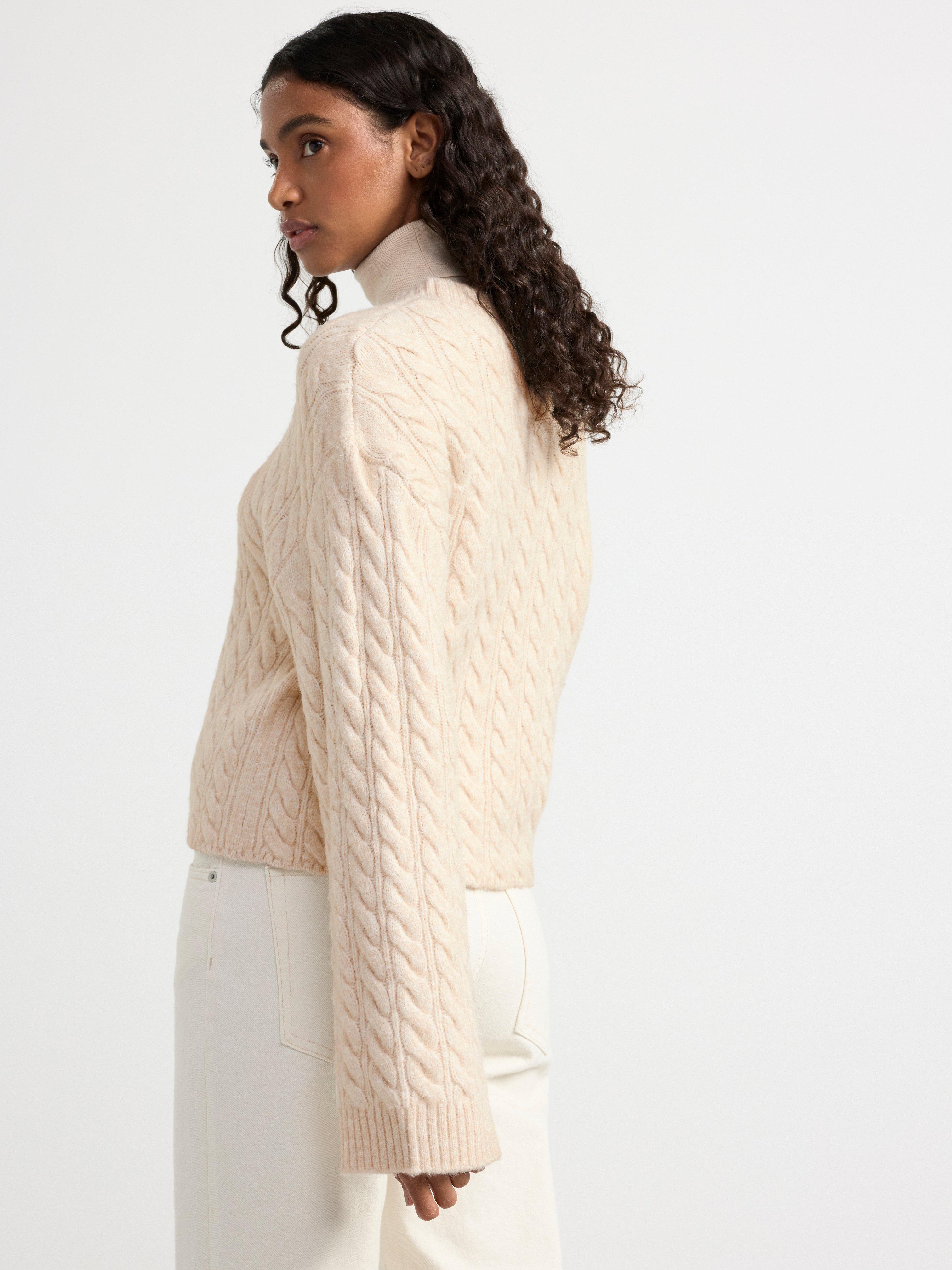Cable-knit jumper Light Beige